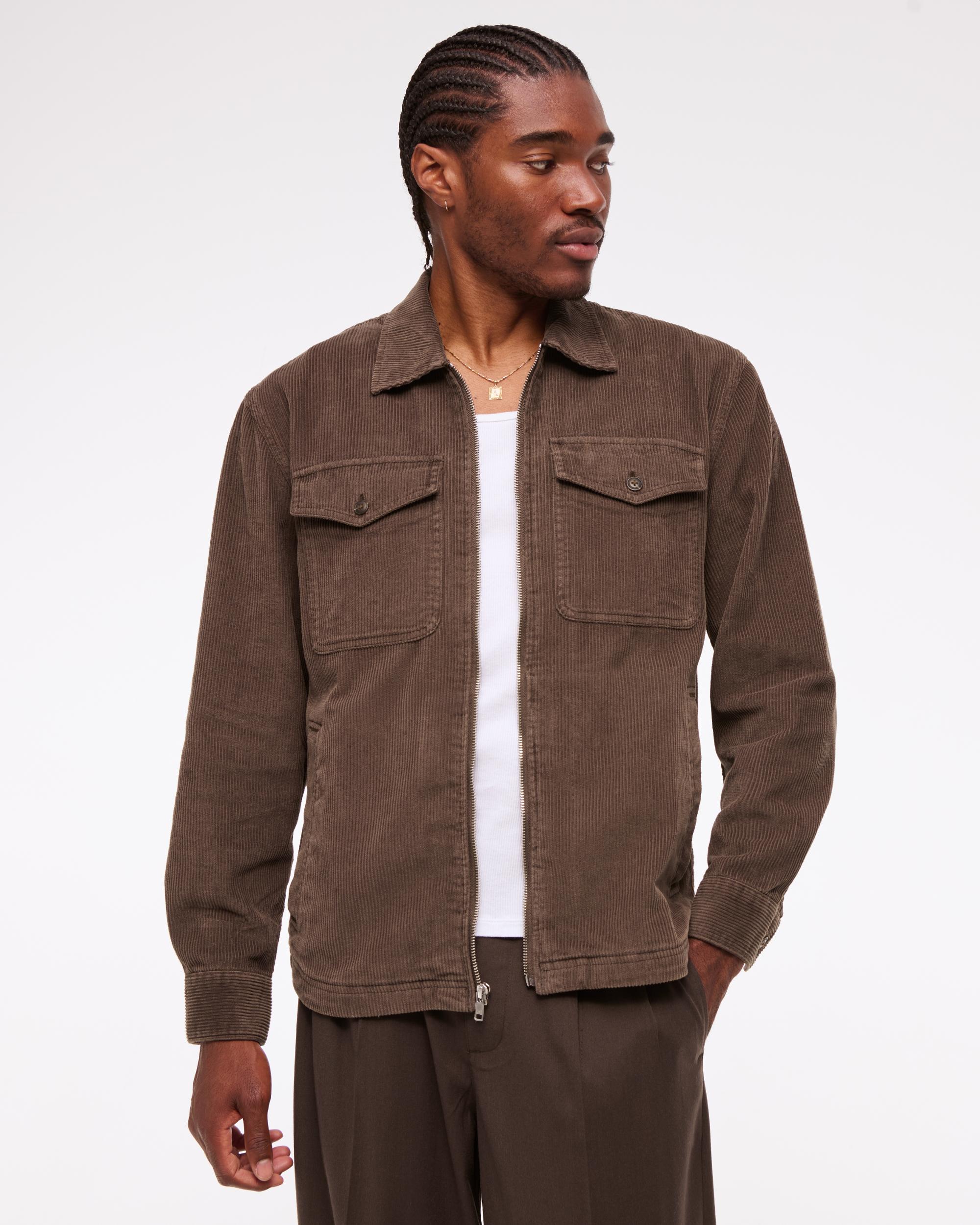 Corduroy Zip Shirt Jacket Product Image