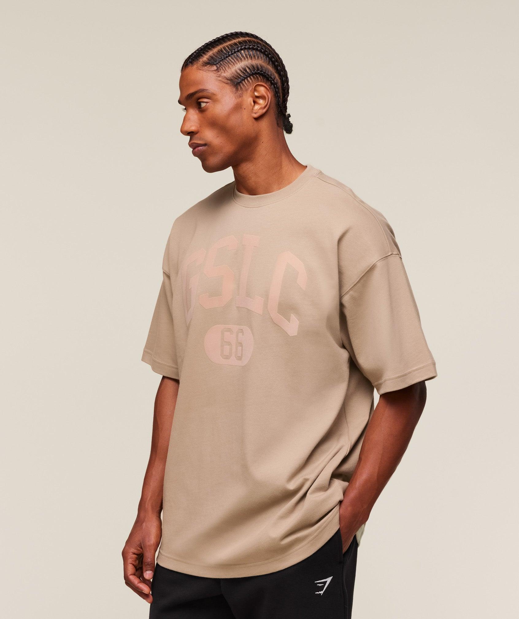 Gymshark GSLC T-Shirt - Cement Brown Male Product Image