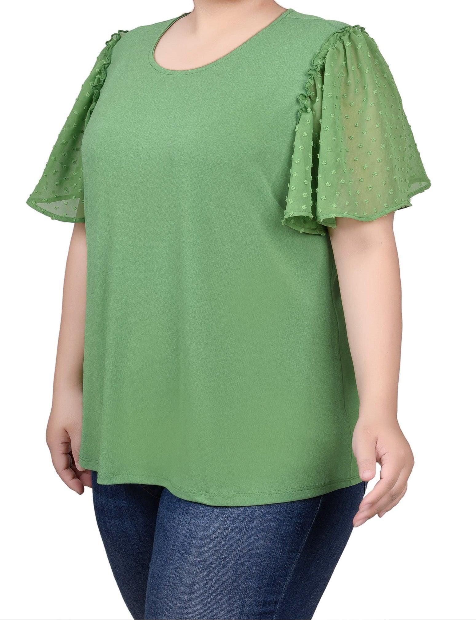 Clip Dot Flutter Sleeve Top - Plus Product Image