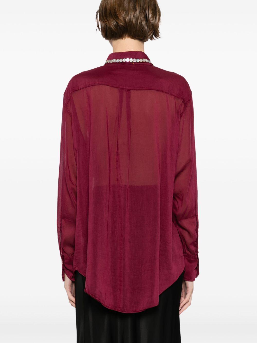 embroidered long-sleeved shirt Product Image