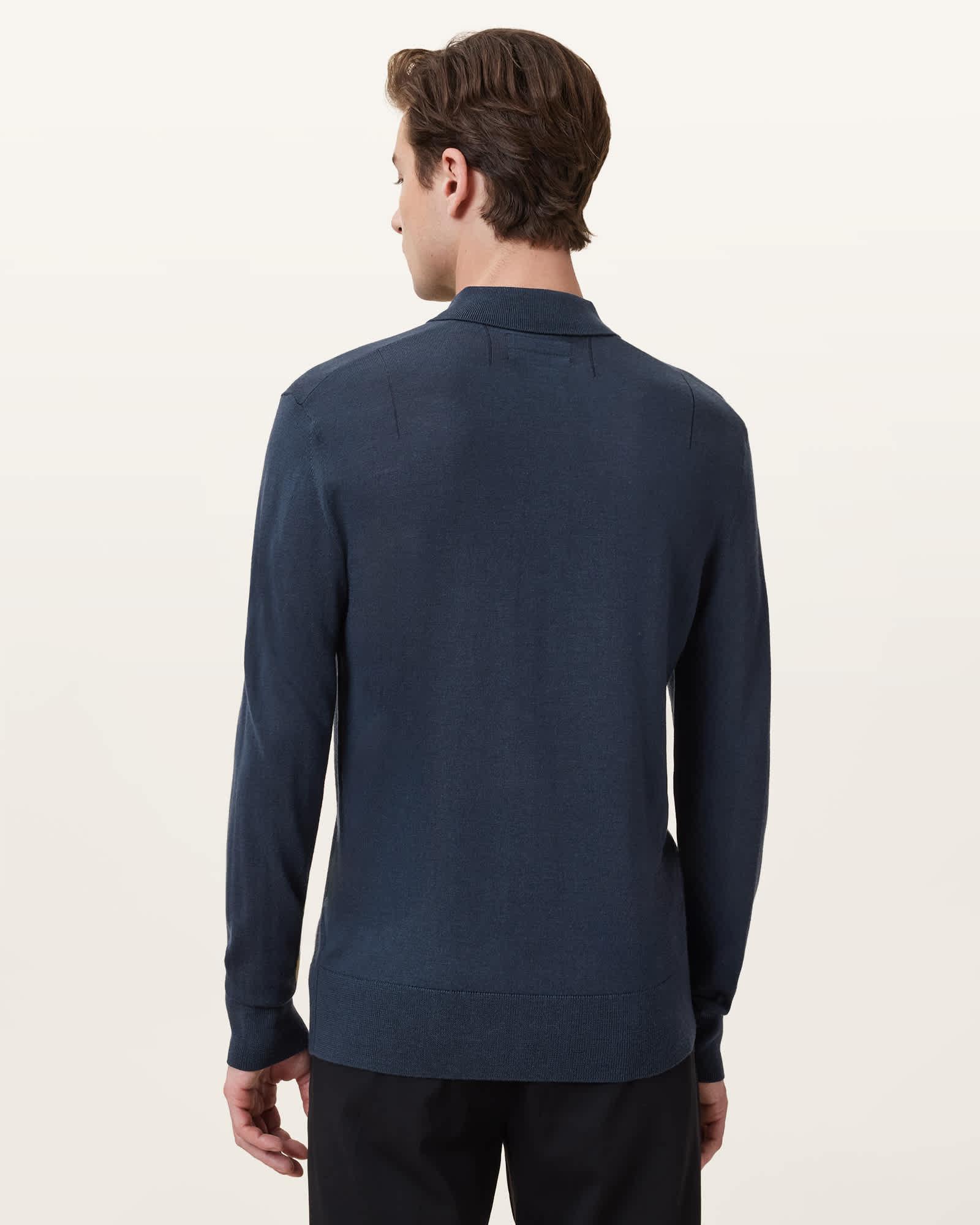 Mode Merino Long Sleeve Ramskull Polo Shirt Product Image