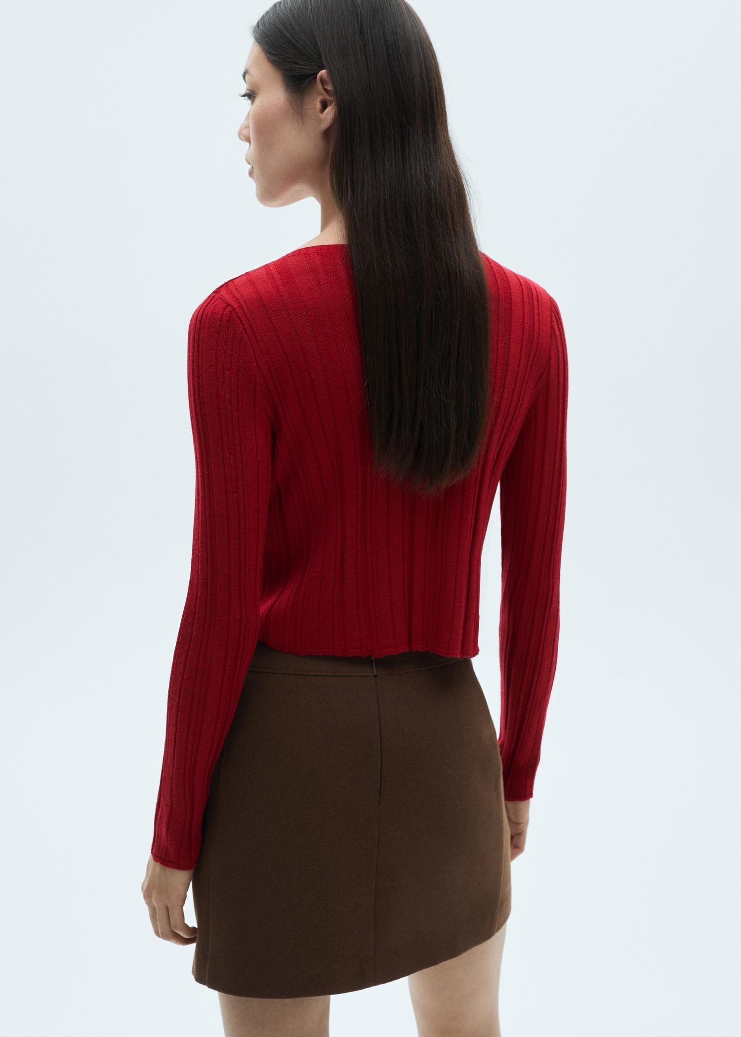 Knitted cardigan with ties - Women | MANGO USA Product Image