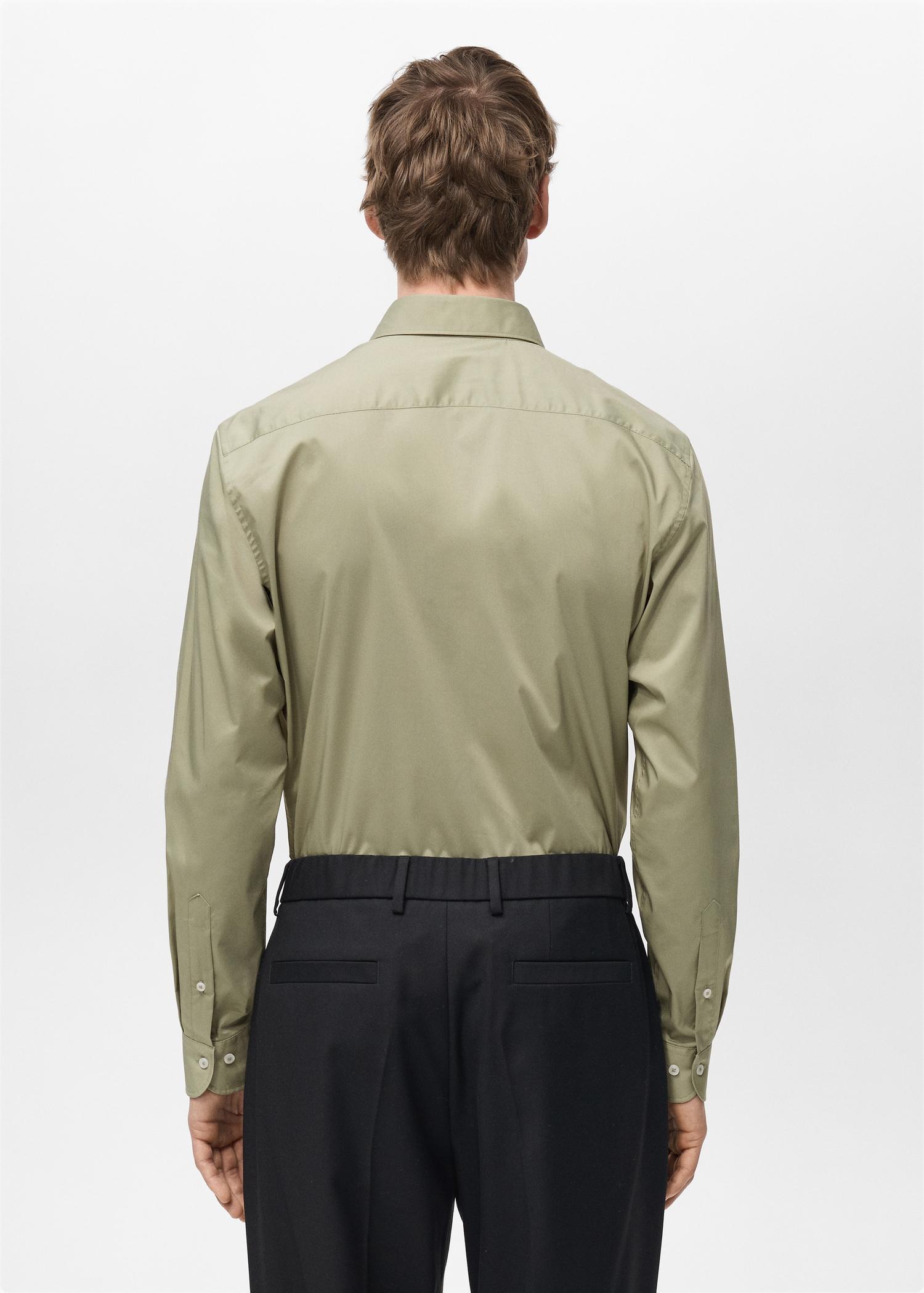 Regular-fit stretch cotton shirt - Men | MANGO USA Product Image