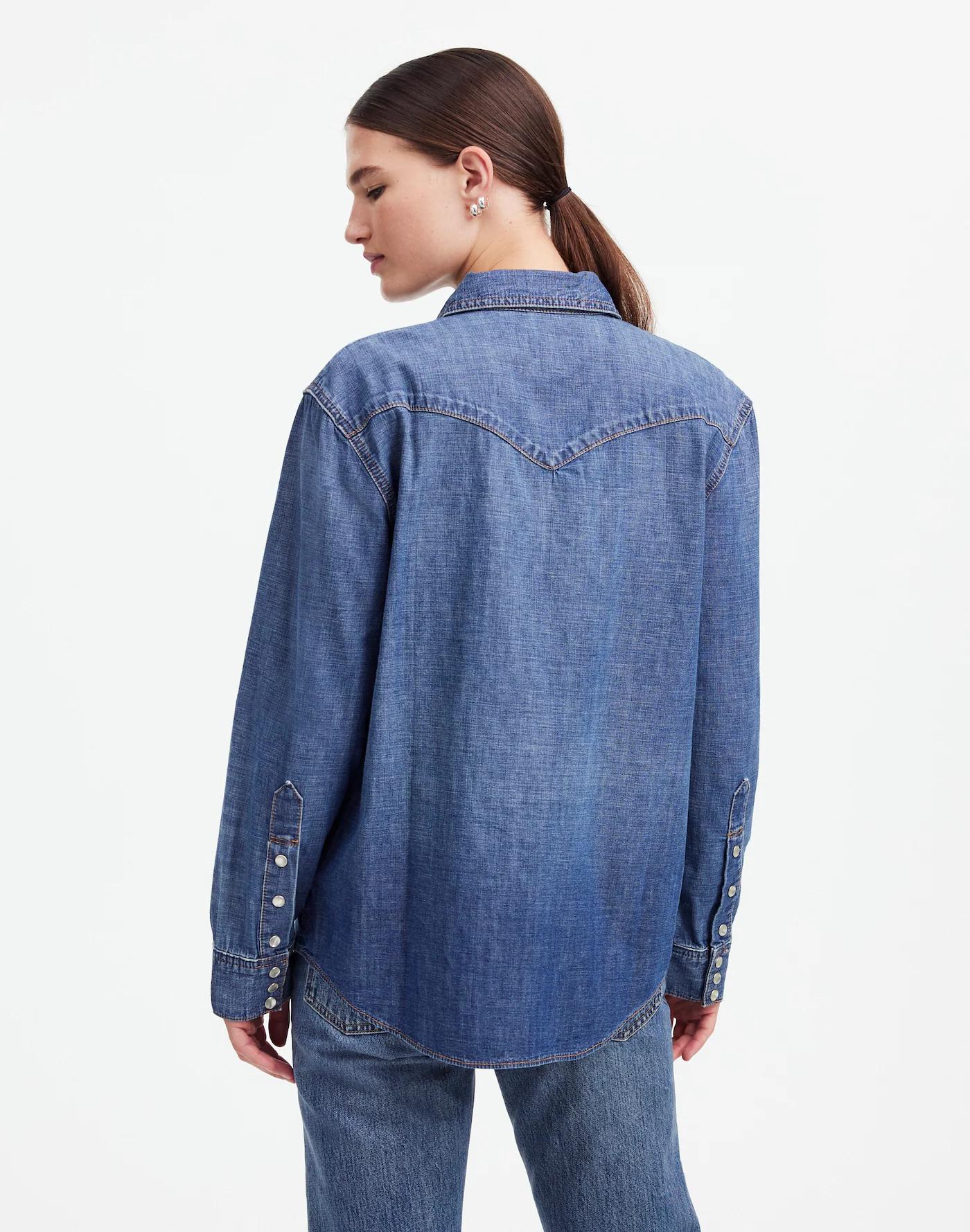 Alexa Chung for Madewell Denim Western Shirt in Vintage Wash Product Image