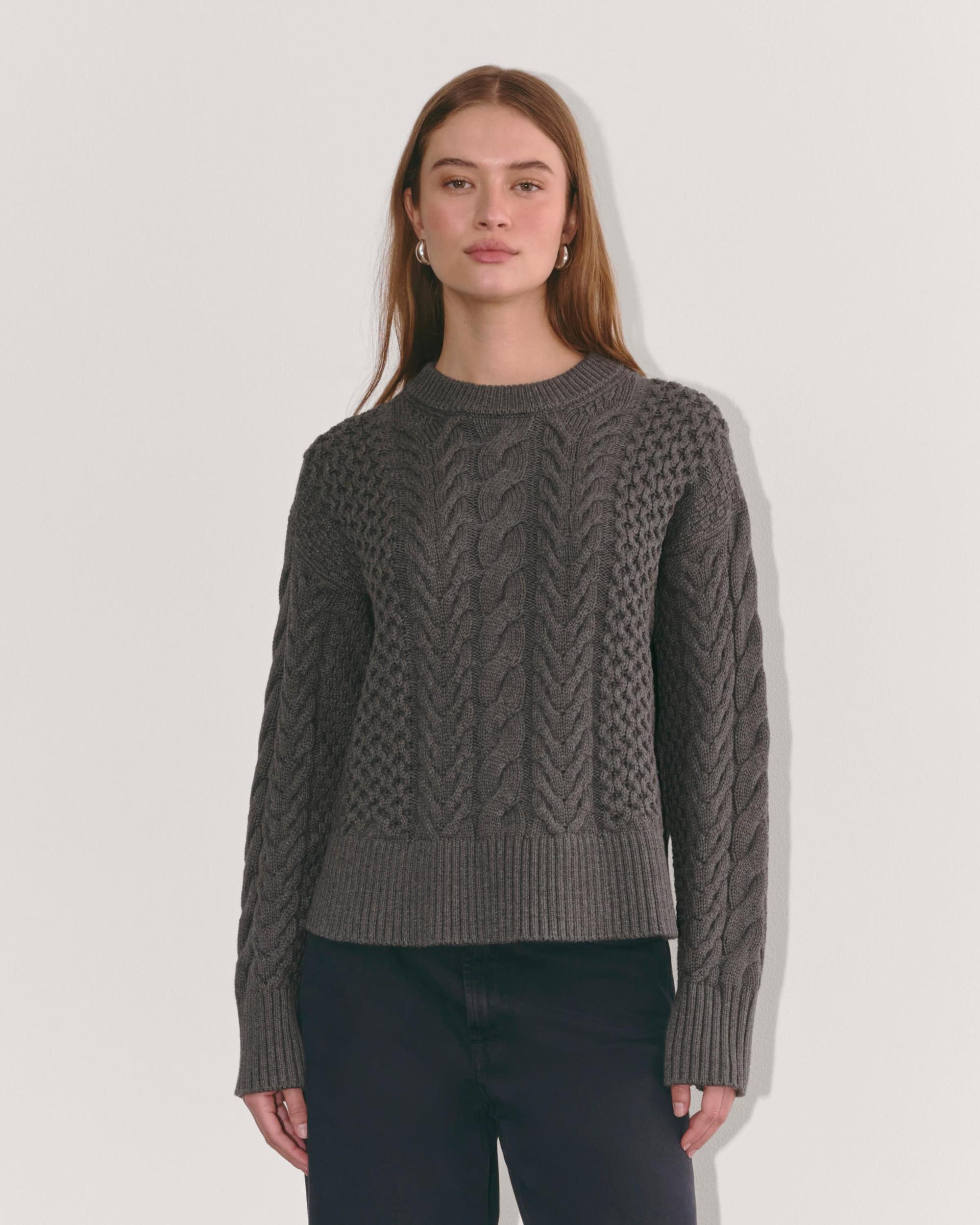 Womens Cable Sweater in Everyday Cotton by Everlane Product Image