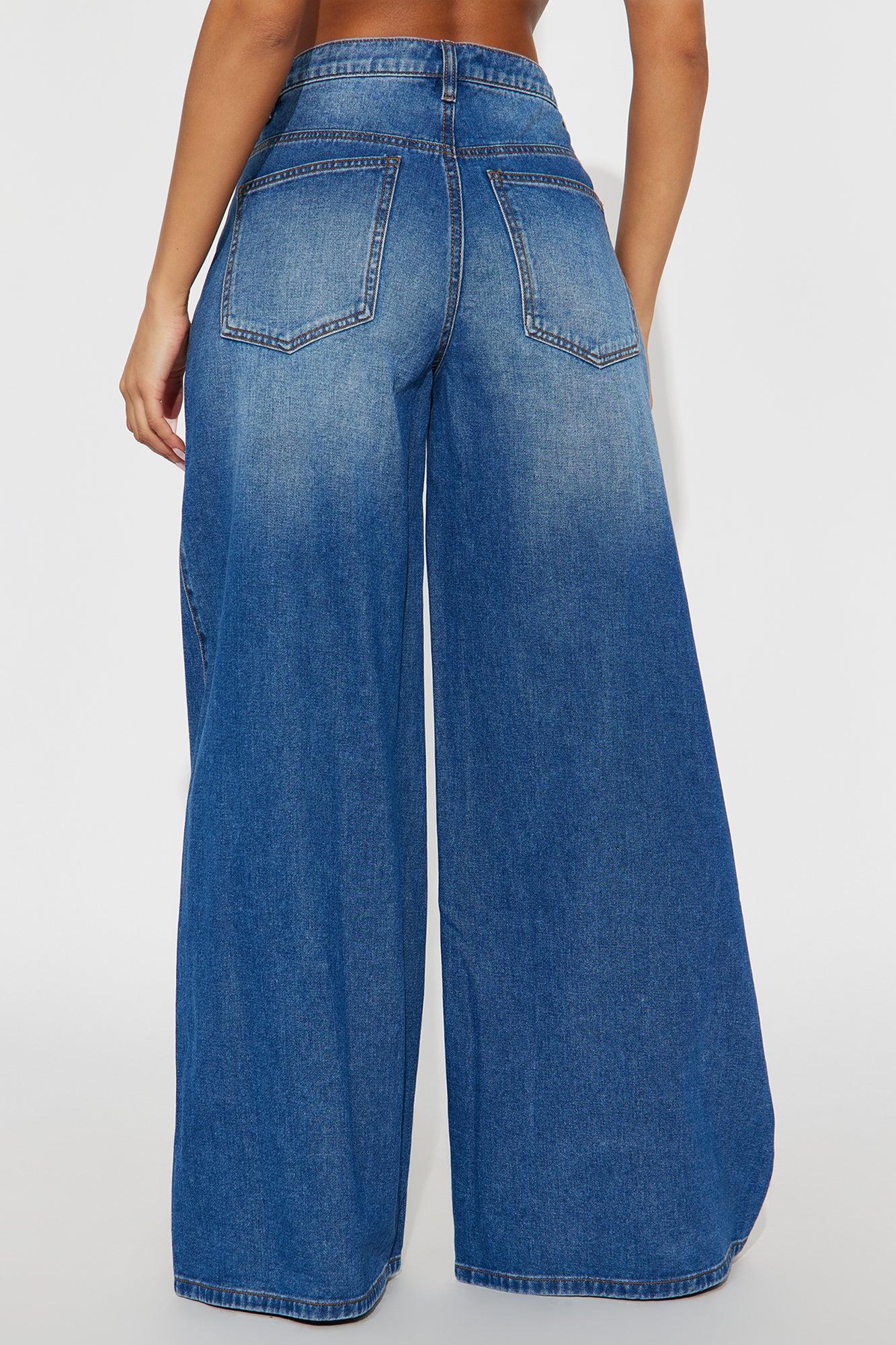 She Seams Stellar Wide Leg Jeans - Medium Wash Female Product Image