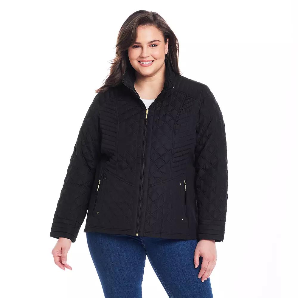 Plus Size Weathercast Quilted Jacket with Side Stretch, Women's, Size: 2XL, Shiitake Product Image