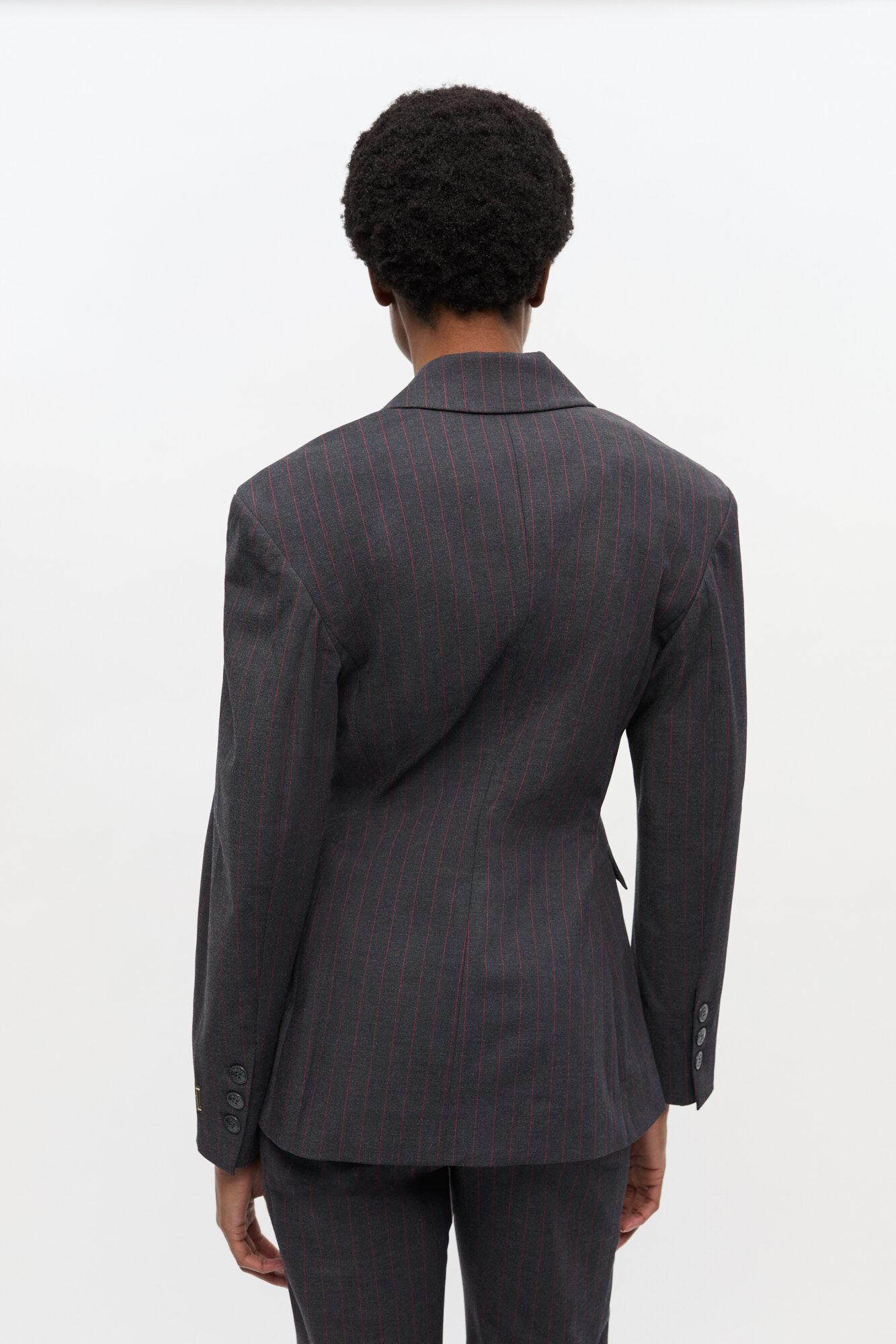Black Pinstripe Blazer Product Image
