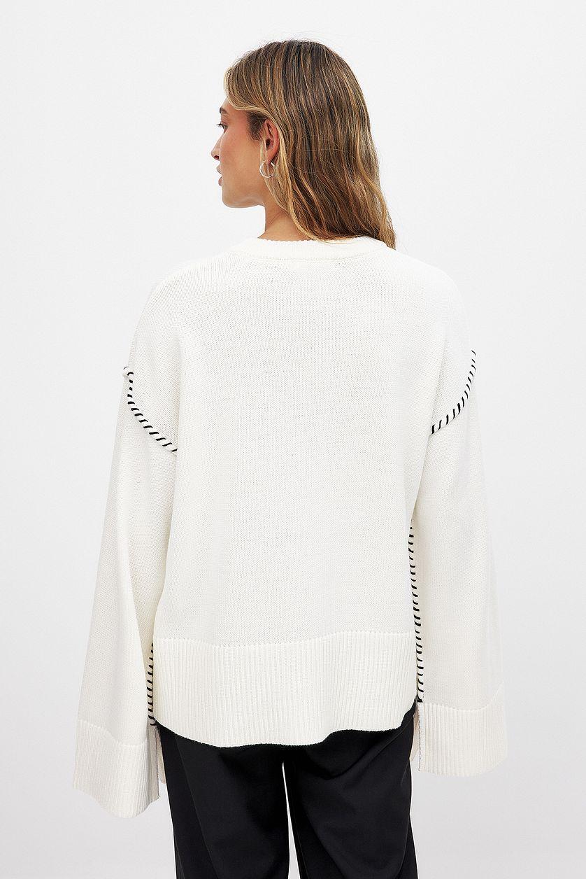 Oversized Stitch Detailed Knitted Sweater Product Image
