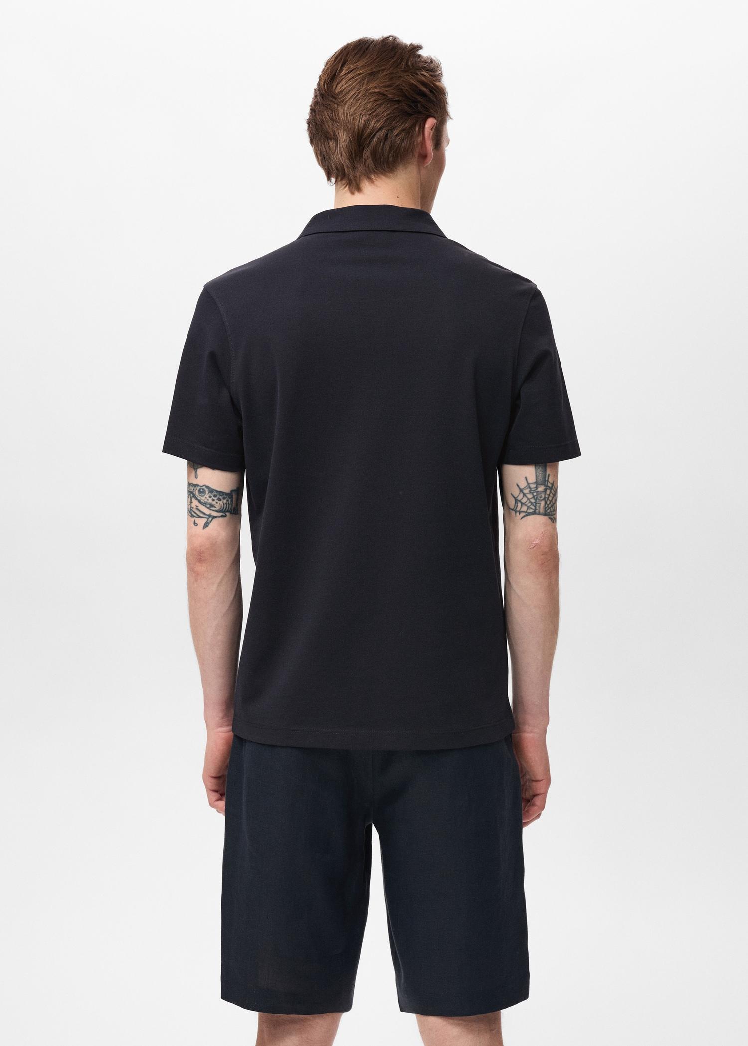 Cotton piqué polo shirt - Men | MANGO USA Product Image