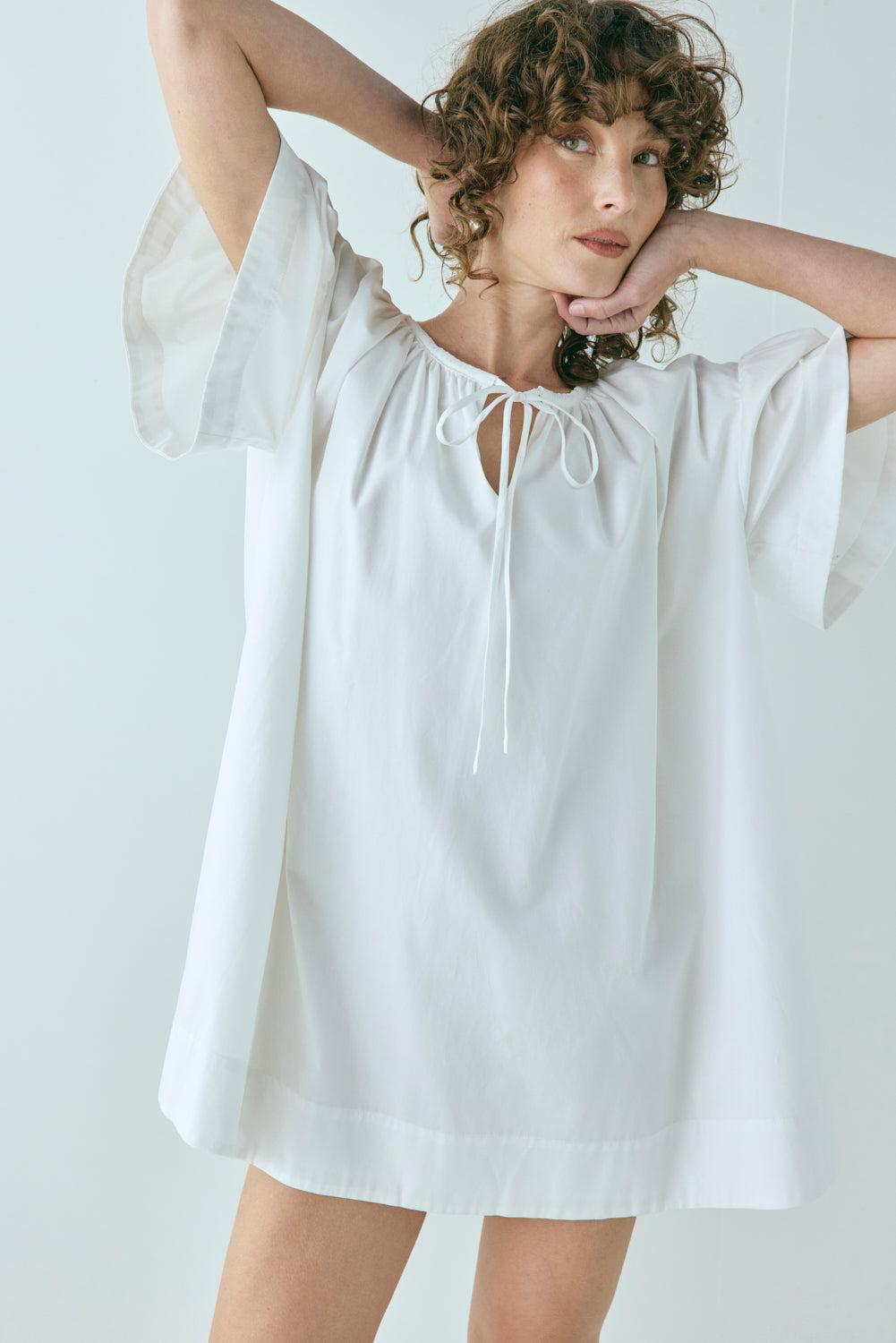 Quinn Smock Mini Dress White Product Image