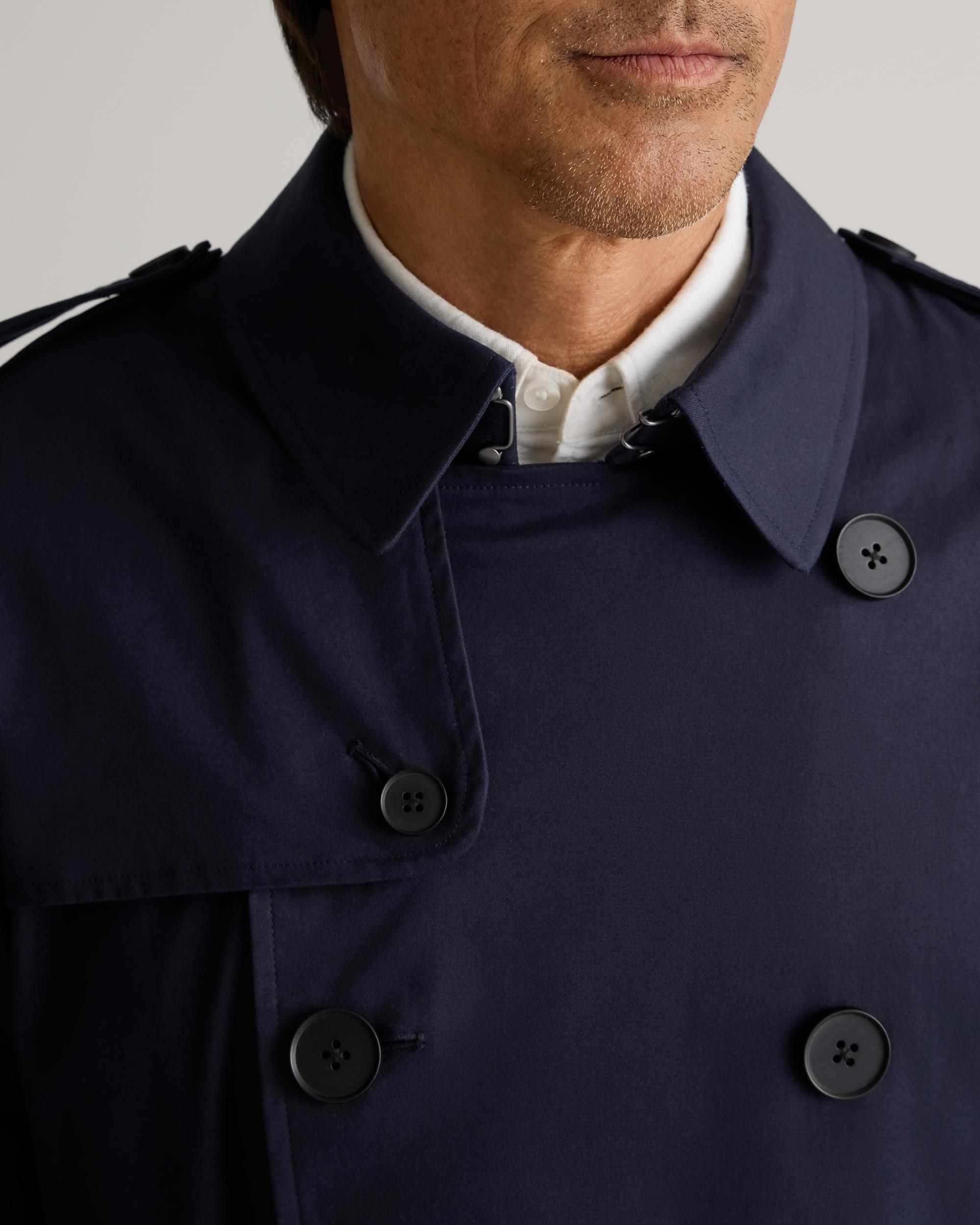 Quince | Men's Comfort Stretch Long Trench Coat Size XL, Organic Cotton Product Image