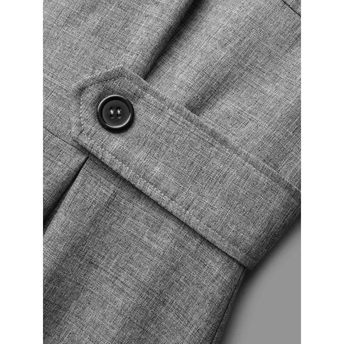 Plus Size Buckled Waist Loops Pleated Midi Dress DarkGray Women At the Office Pleated Boat Neck Elbow-length sleeve Curvy BloomChic 10/M Product Image