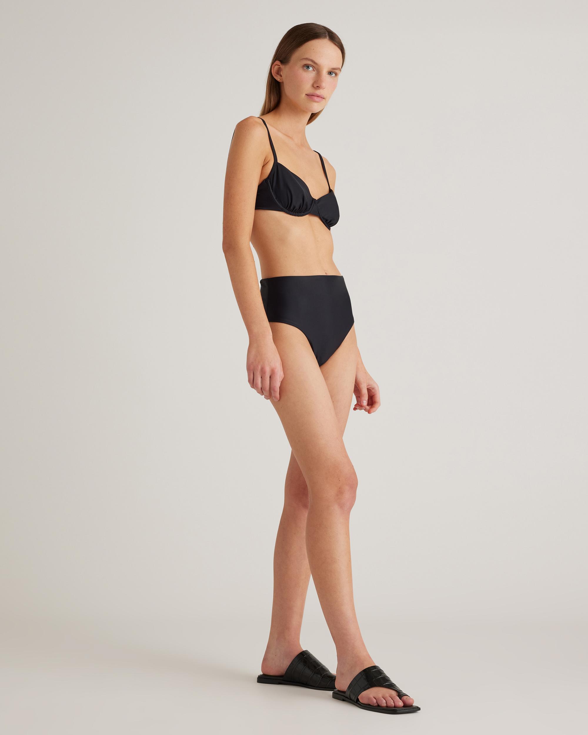 Quince | Women's Italian High-Rise Bikini Bottom 78% Recycled Polyamide, 22% Spandex Product Image