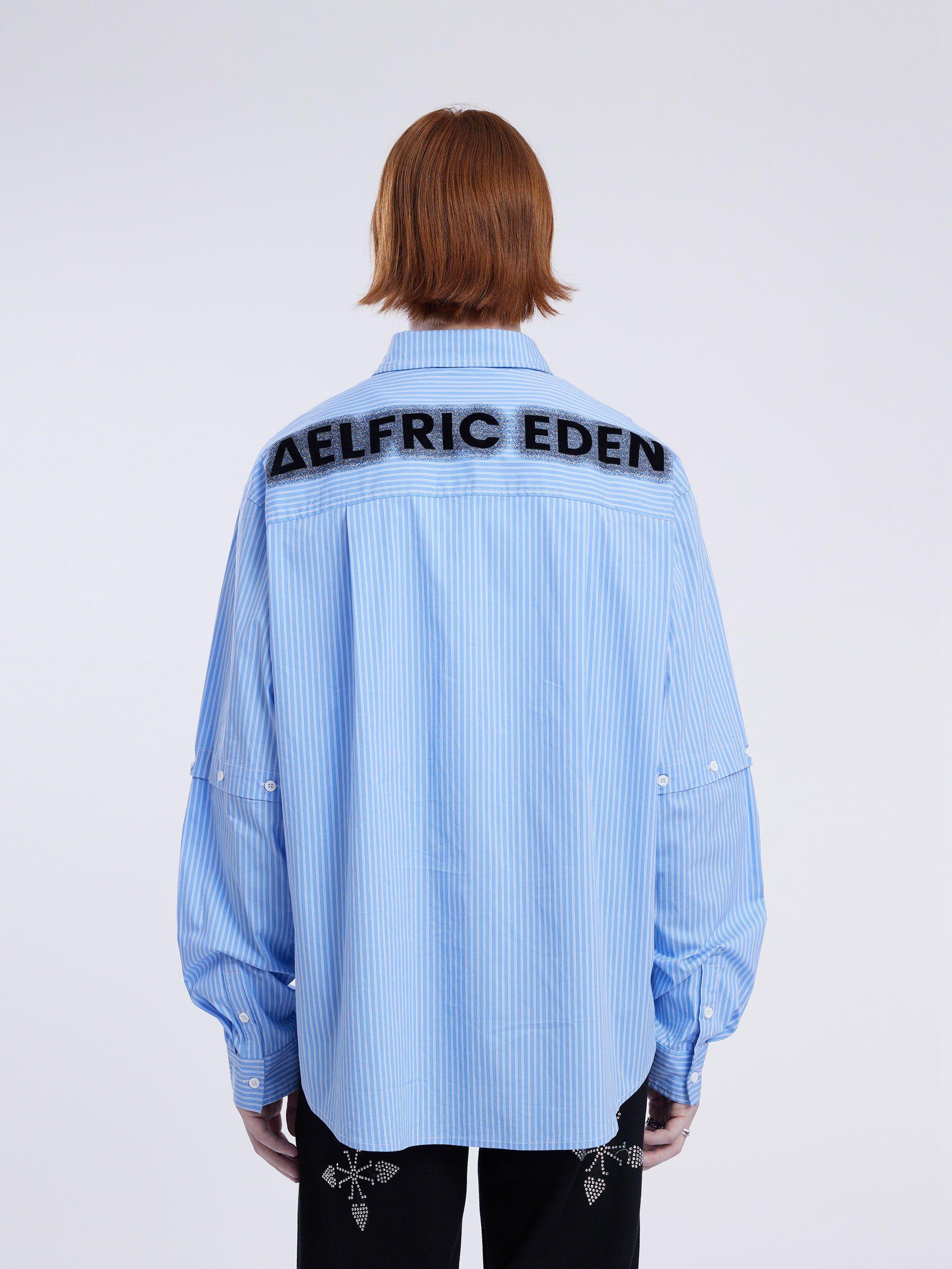 City Of Love Detachable Sleeve Striped Long Sleeve Shirt Product Image