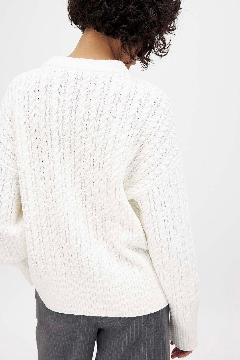 Oversized Cable Knit Sweater Product Image