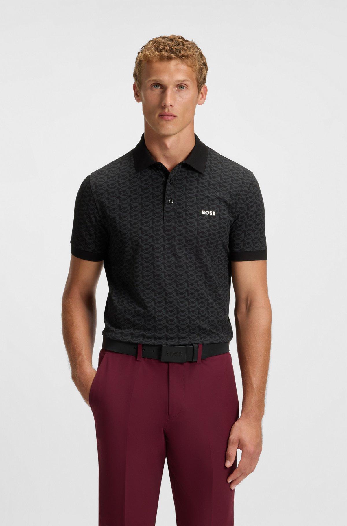 Cotton polo shirt with herringbone structure Product Image