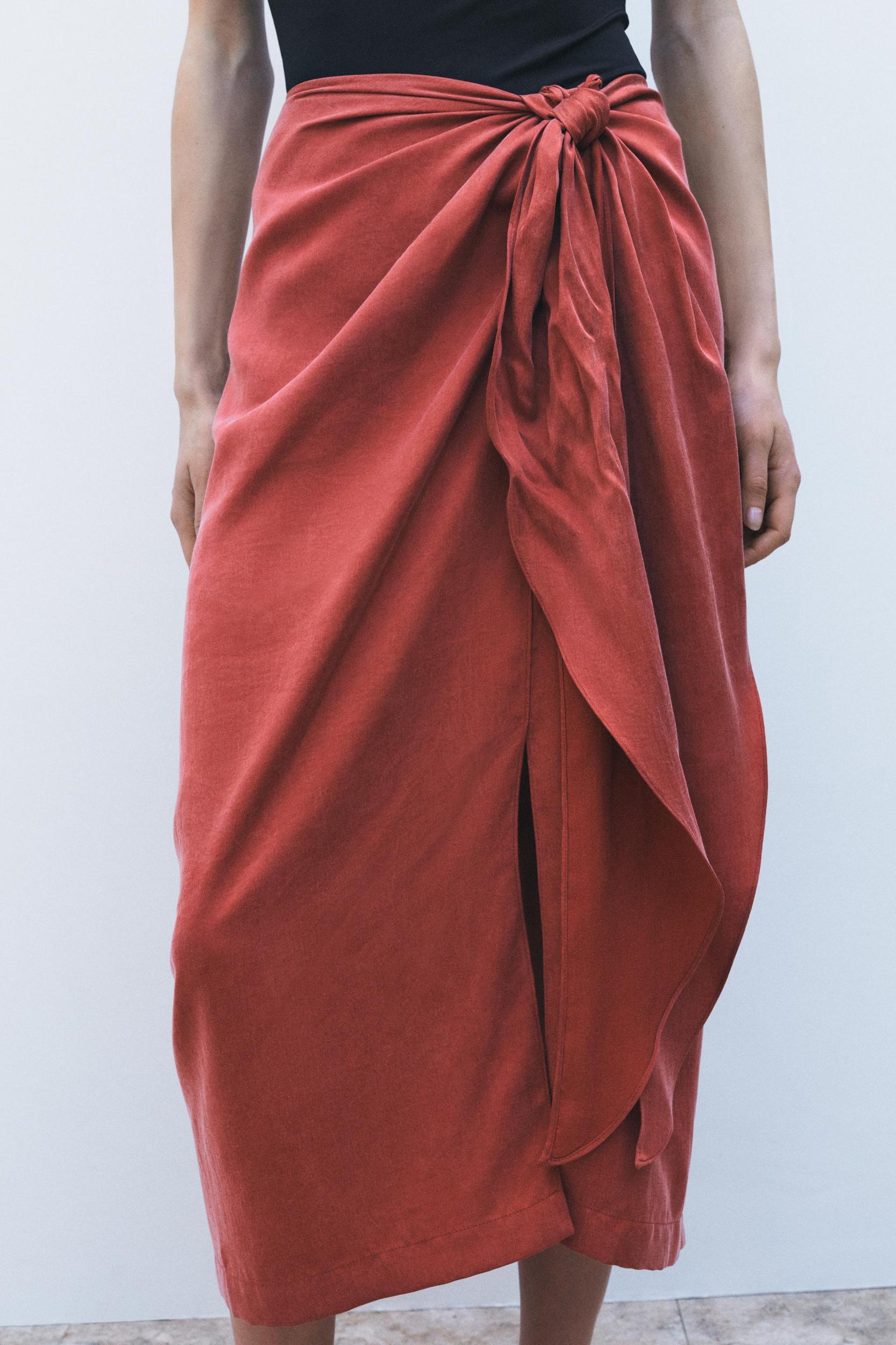 ZW COLLECTION TIE MIDI SKIRT Product Image