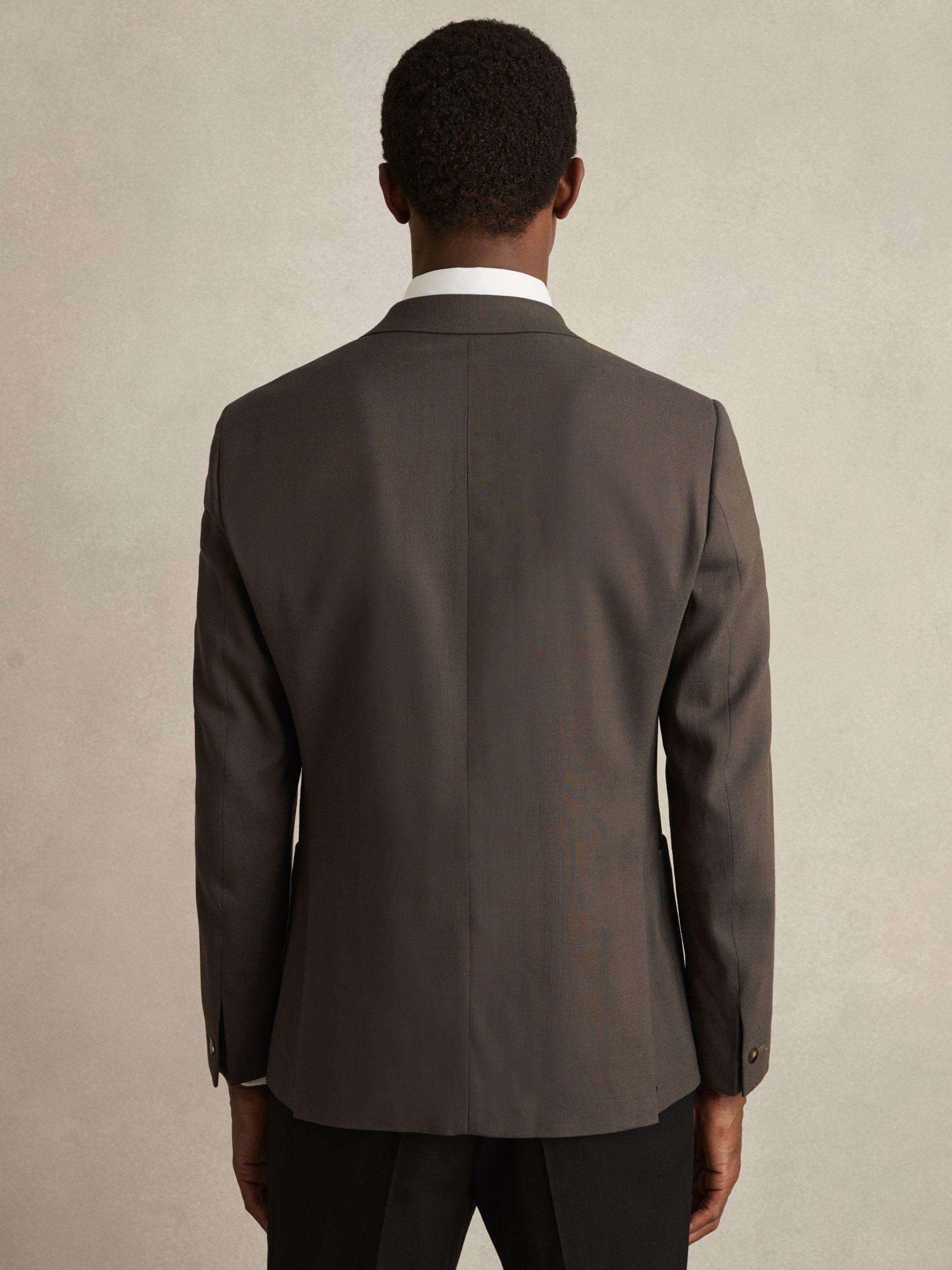 Slim Fit Double Breasted Suit Blazer in Dark Green Product Image