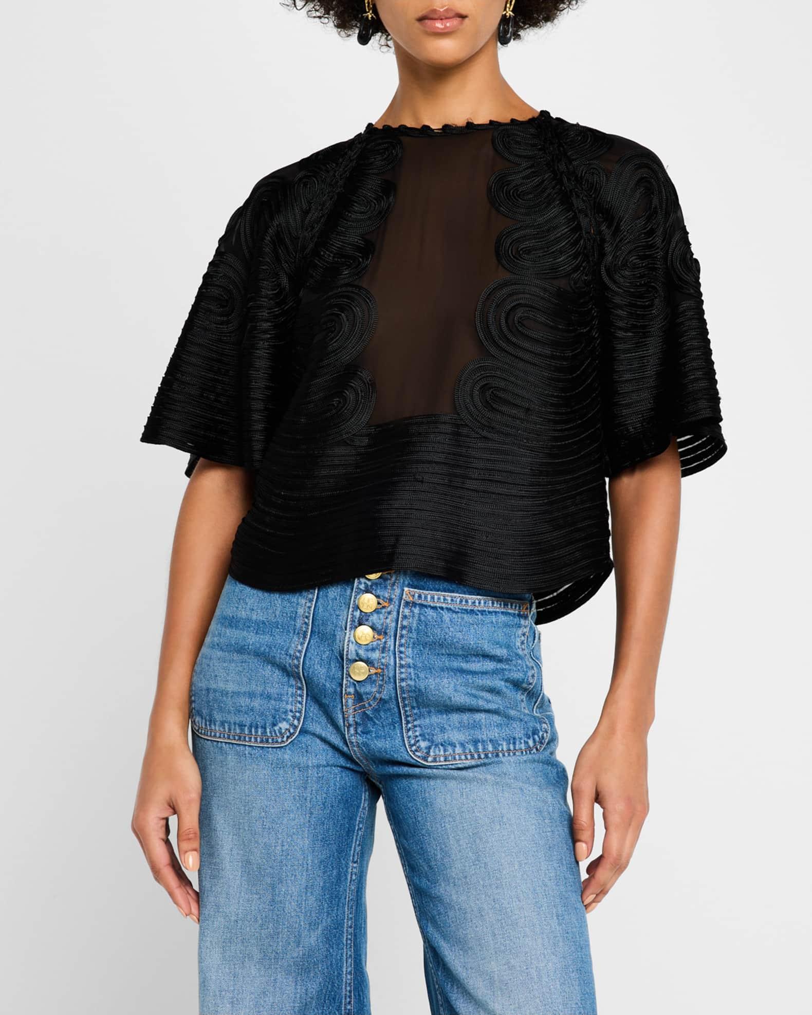 Marlo Textured Silk Blouse Product Image