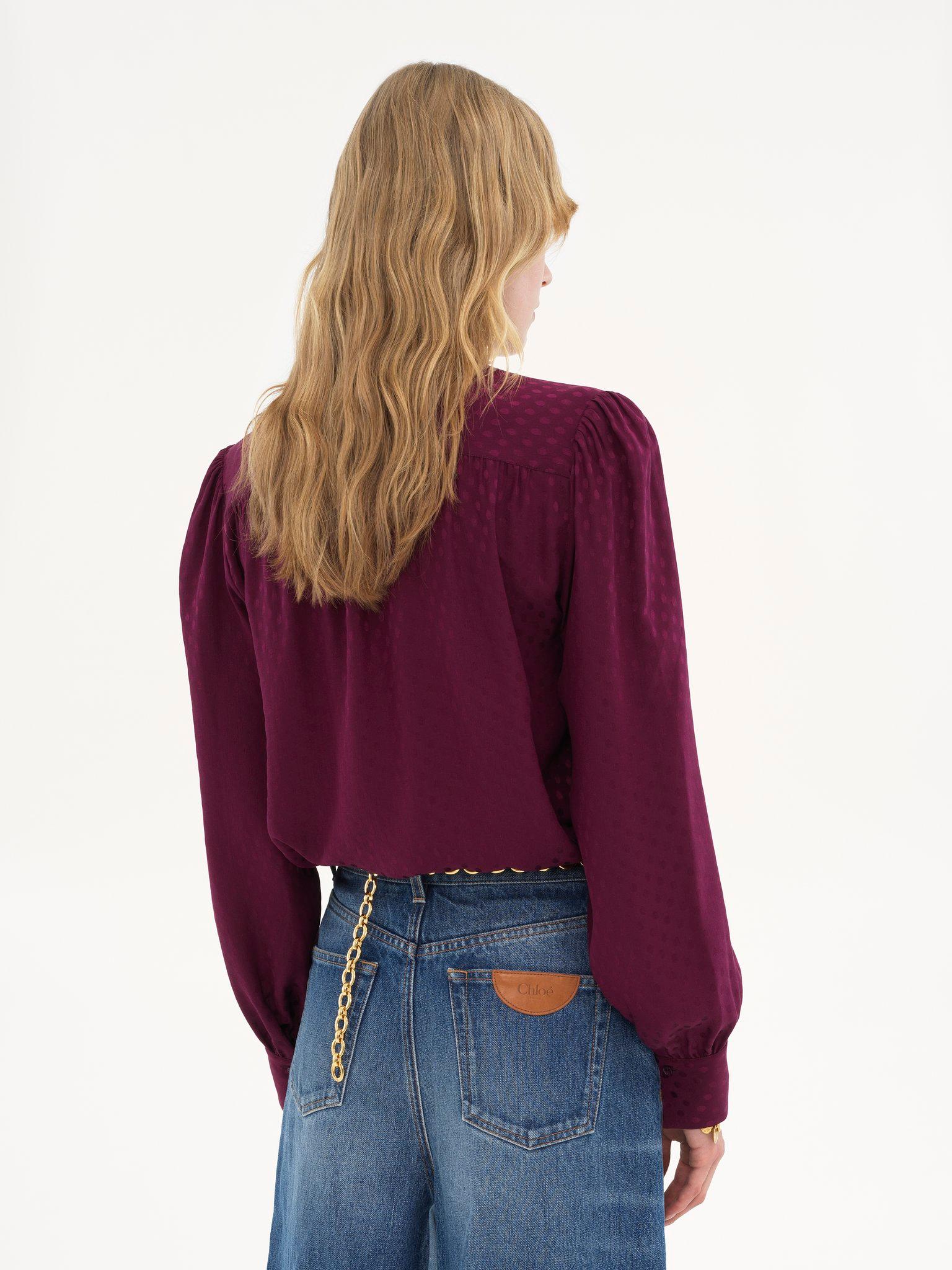 Lavallière blouse in silk jacquard Product Image