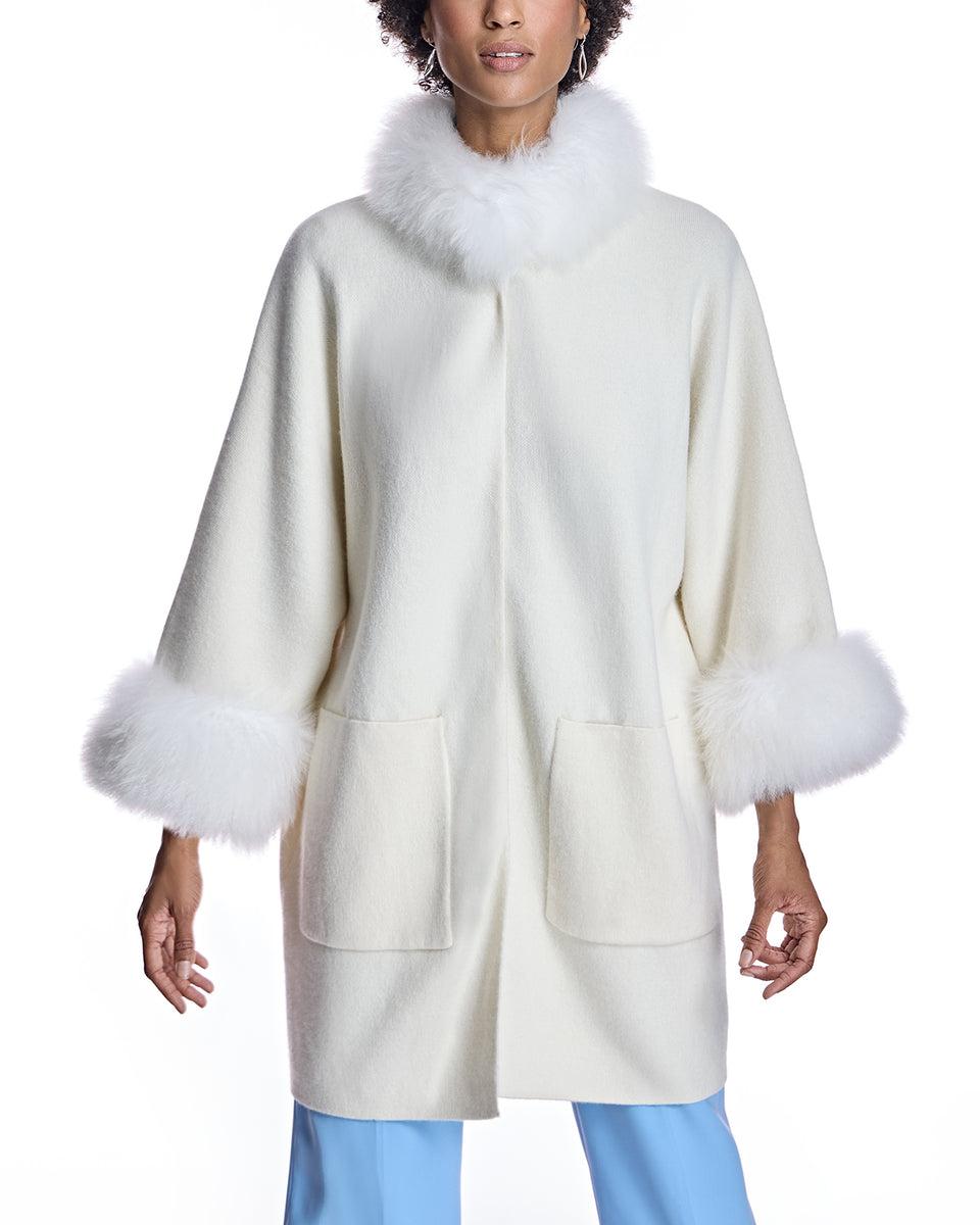 Cashmere Kimono with Cashmere Goat Trim Product Image