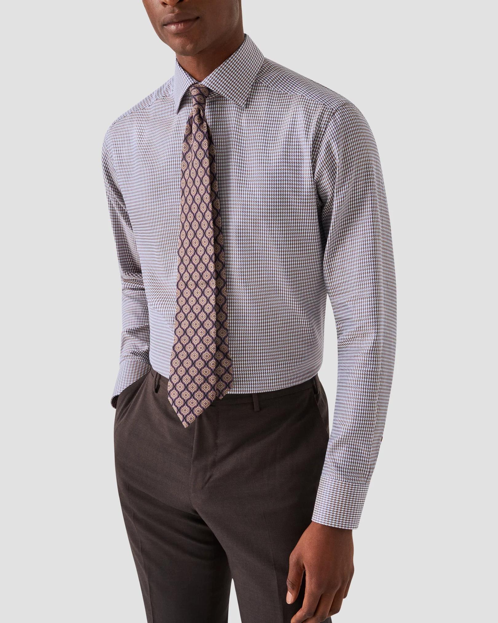Eton Houndstooth Print Signature Twill Shirt Product Image