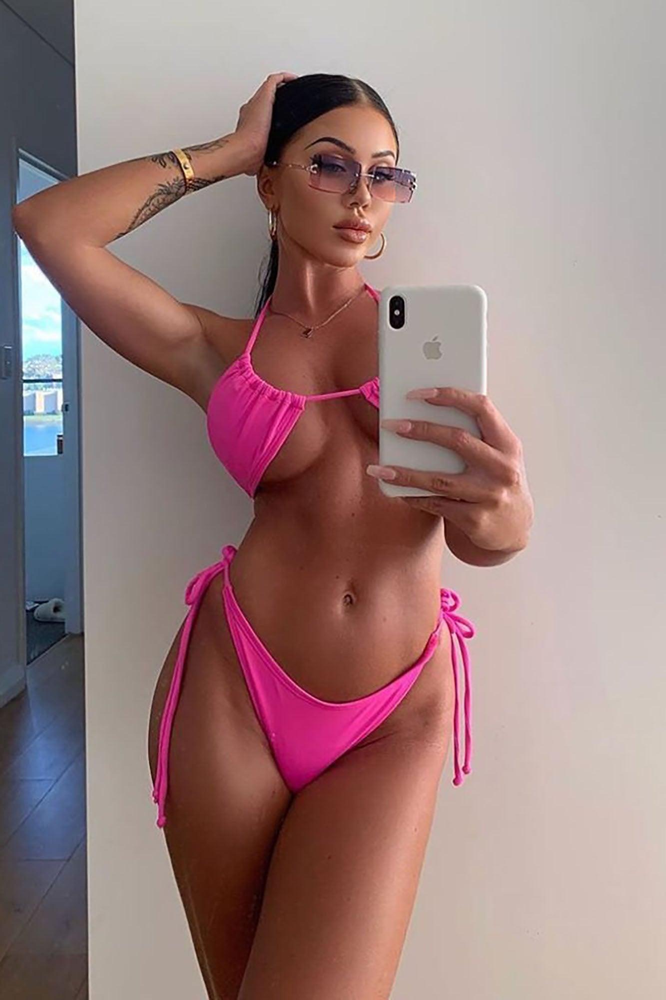 What A Beach Tiny Bikini Set - Pink Product Image