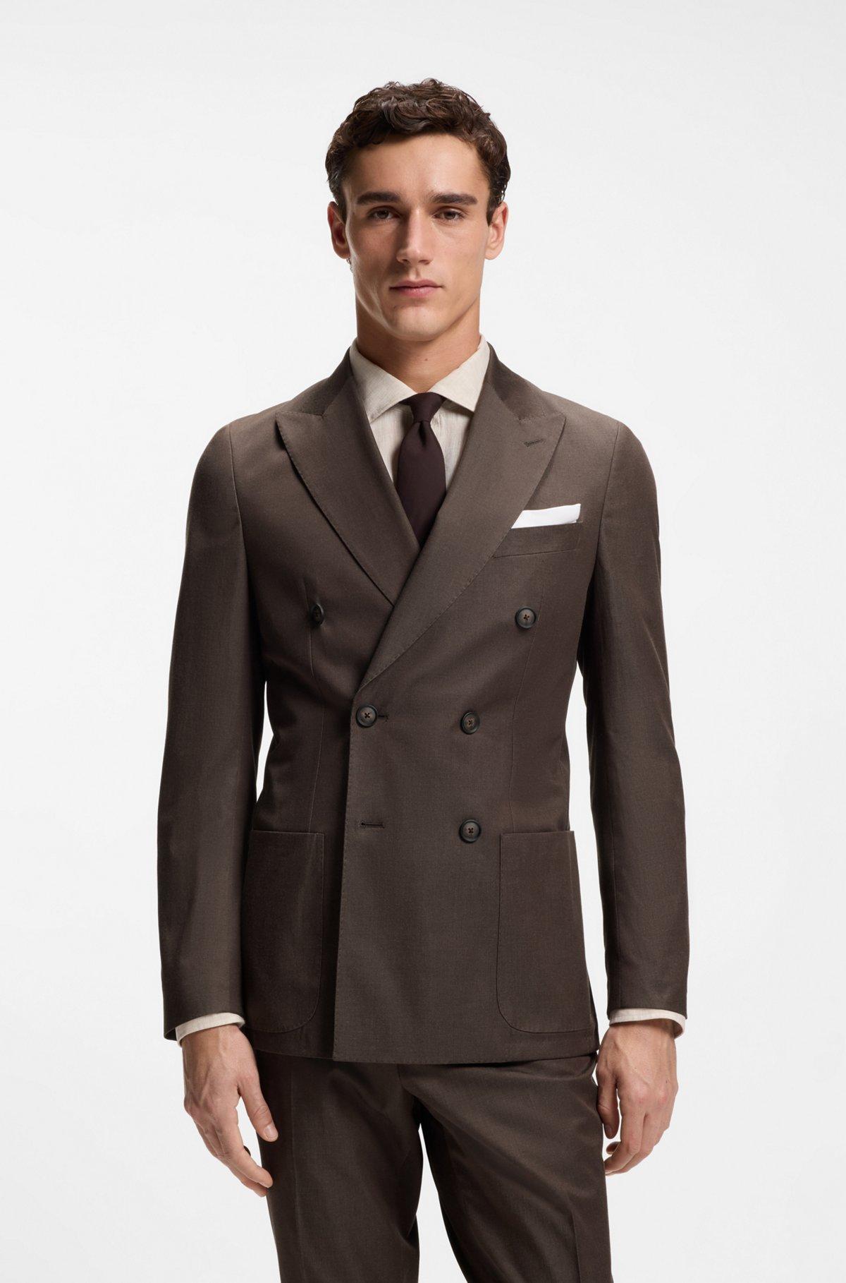 Two-piece slim-fit suit in stretch cotton Product Image