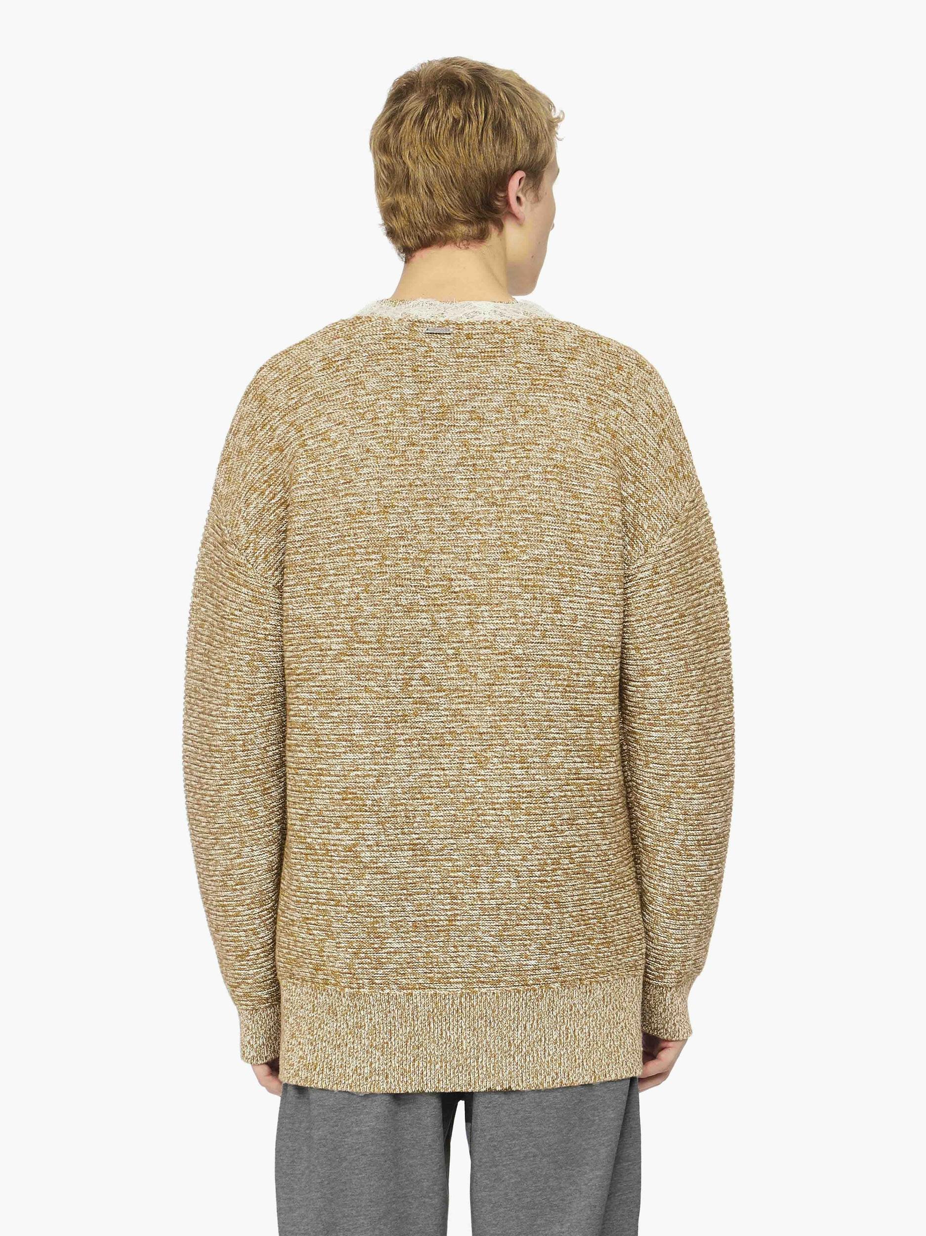 V-NECK LACE TRIM SWEATER Product Image