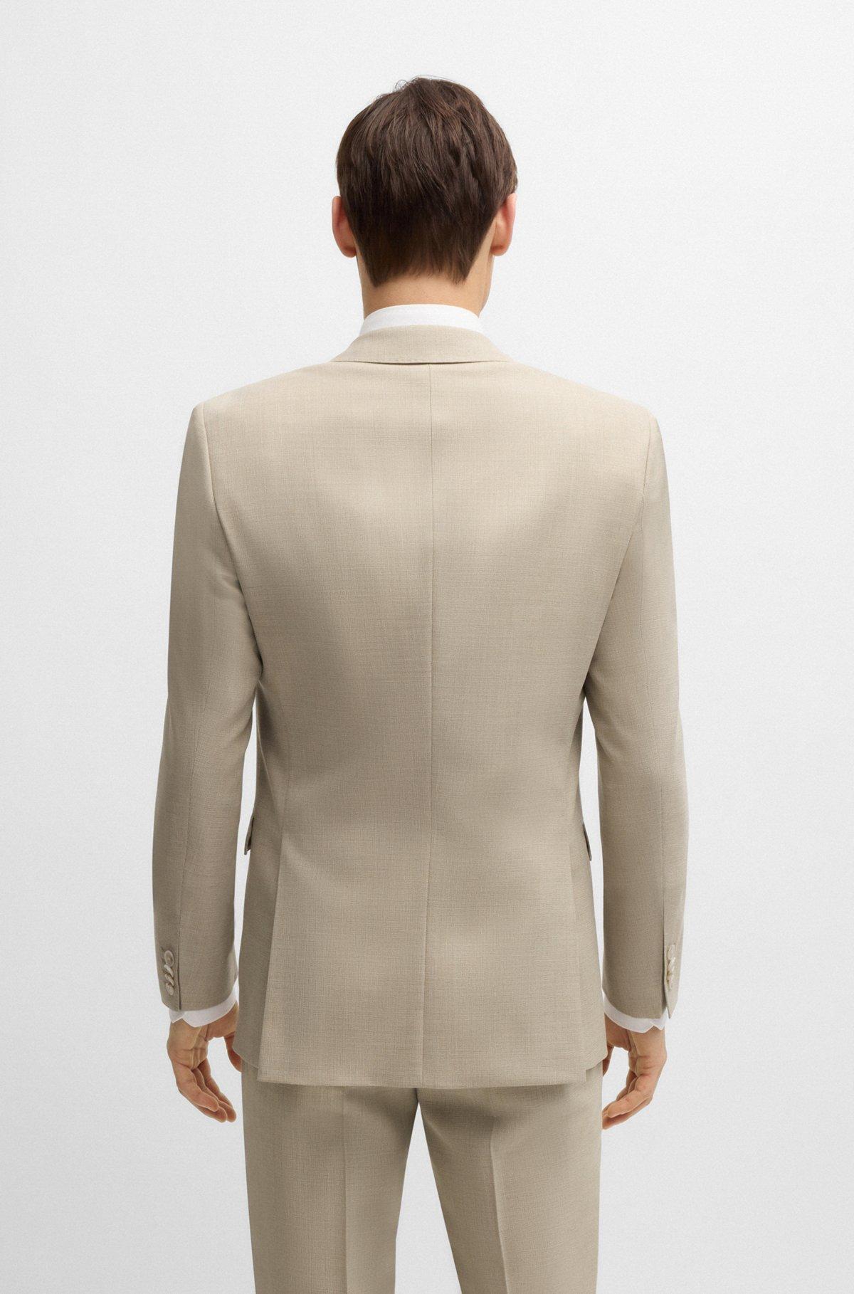 BOSS - Slim-fit three-piece suit in patterned wool - Blue Product Image