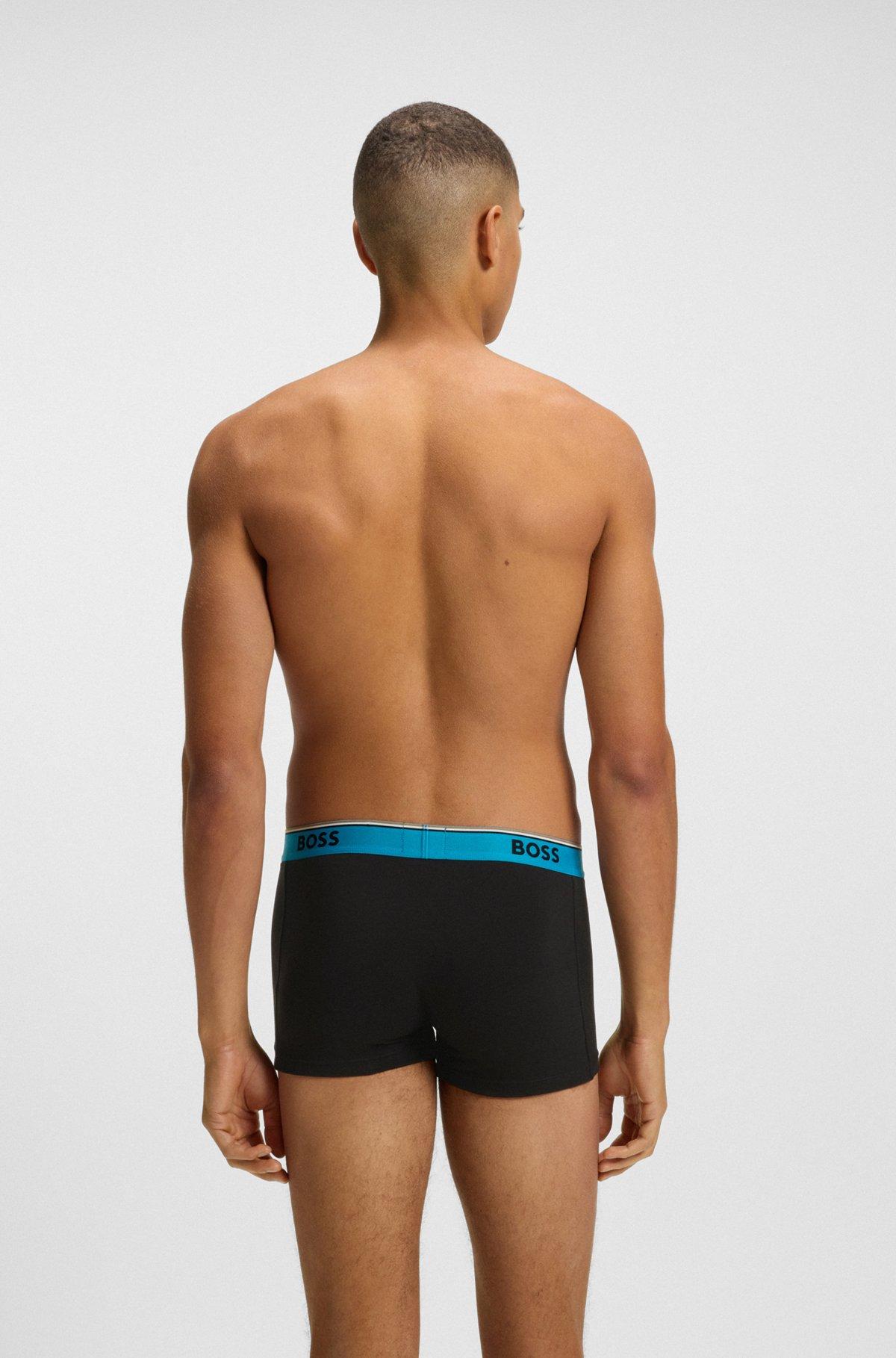 Three-pack of stretch-cotton trunks with logo waistbands Product Image