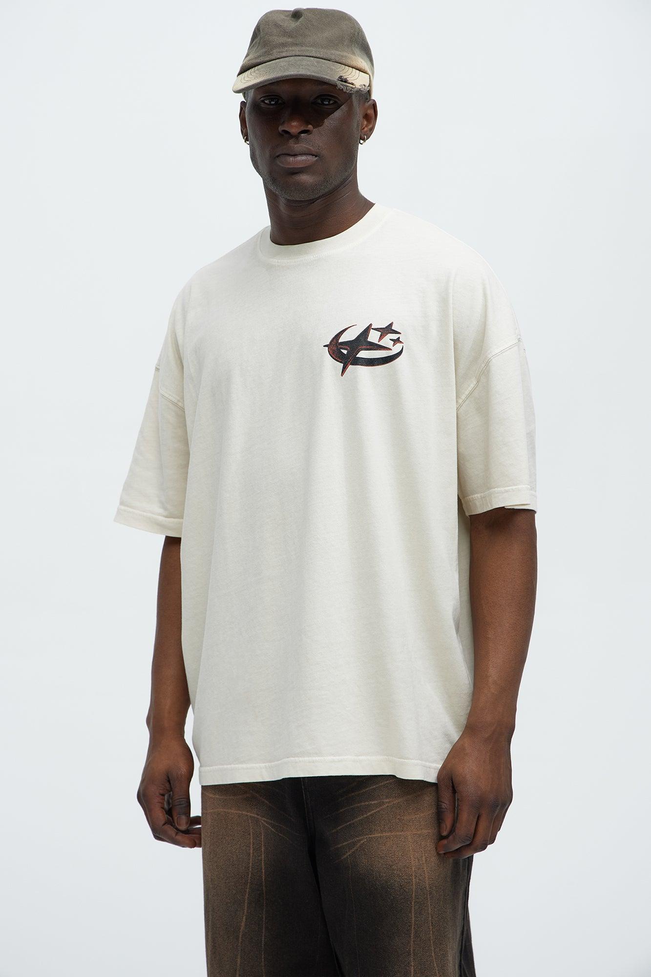 Risk It All Oversized Short Sleeve Tee - Cream Product Image