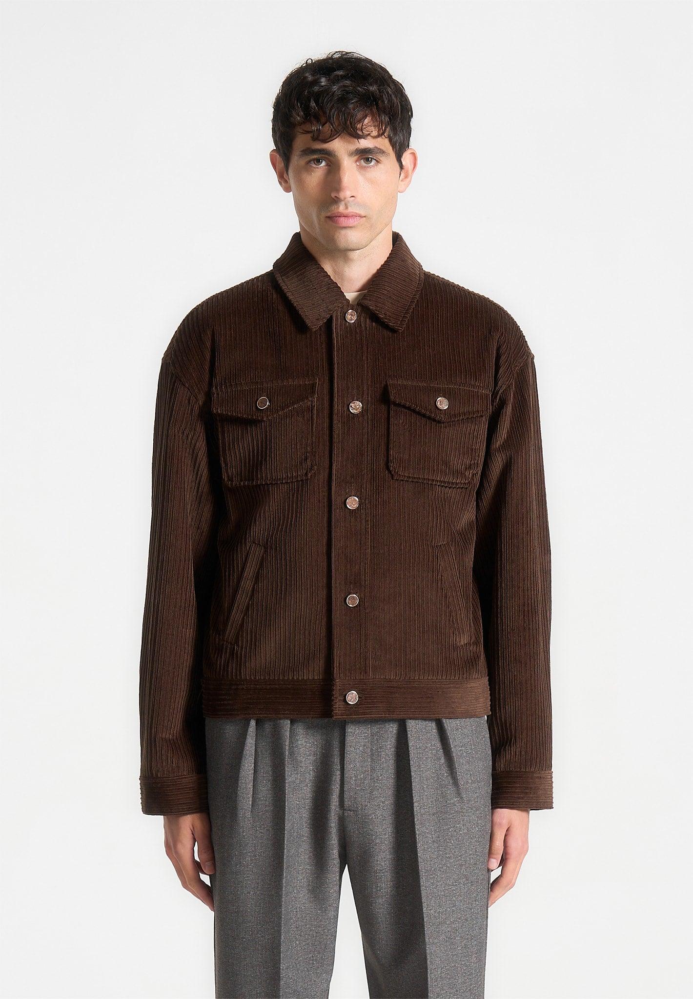 Corduroy Trucker Jacket - Brown Male Product Image