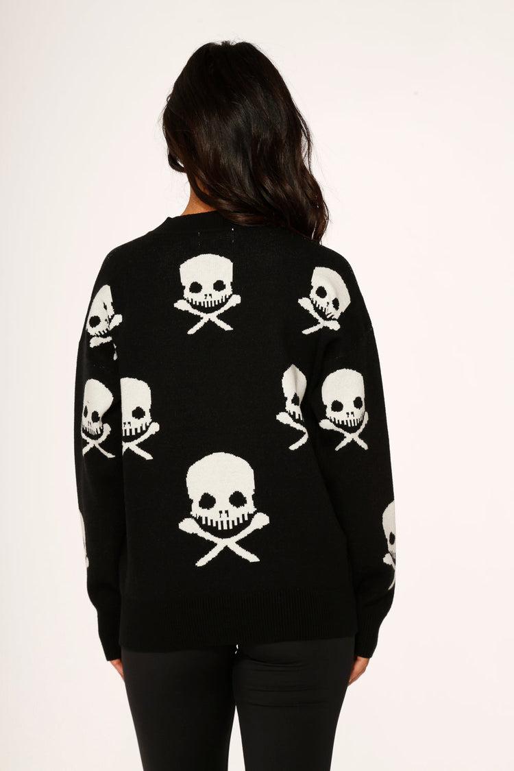 Black Skulls Sweater Product Image