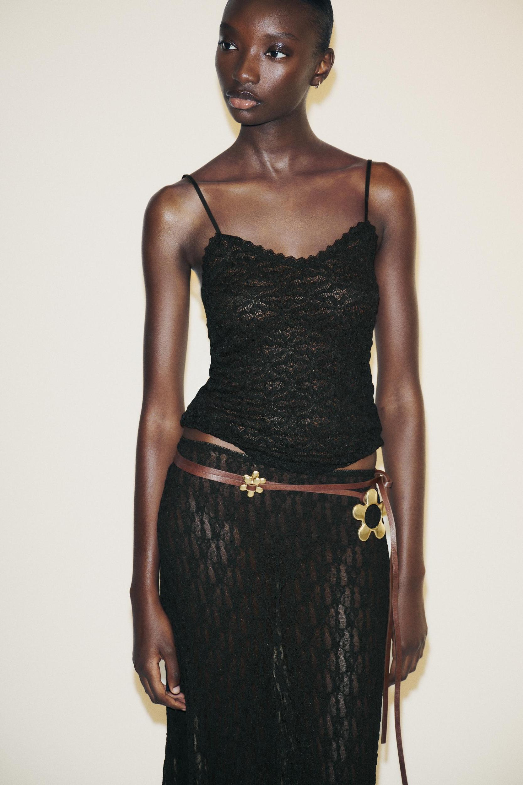 A-LINE LONG LACE SKIRT Product Image