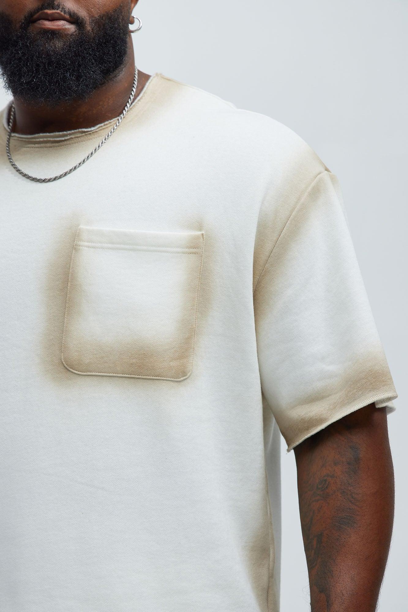 Tyson Blurred Lines Relaxed Fleece Tee - Cream Product Image