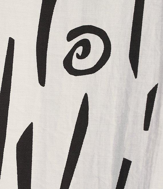 Ali Miles Abstract Print Round Neck 3/4 Sleeve Popover Tunic Product Image