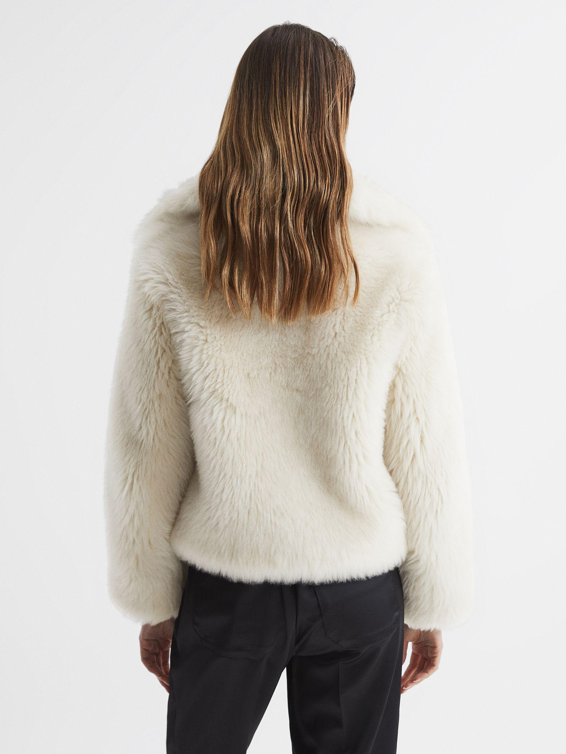 Short Shearling Jacket in Cream Product Image