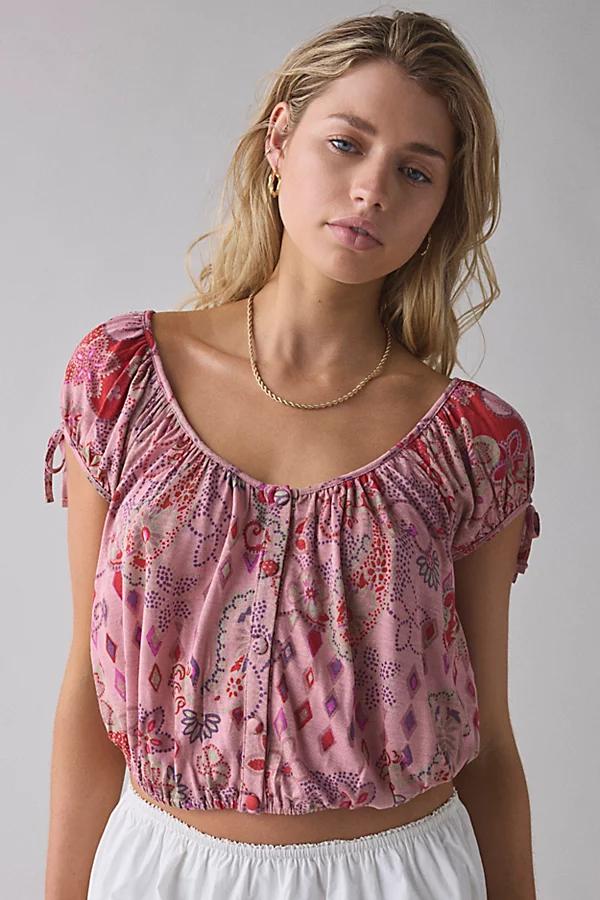 Urban Outfitters UO Chappel Prairie Scoop Neck Cropped Blouse Womens at Urban Outfitters Product Image