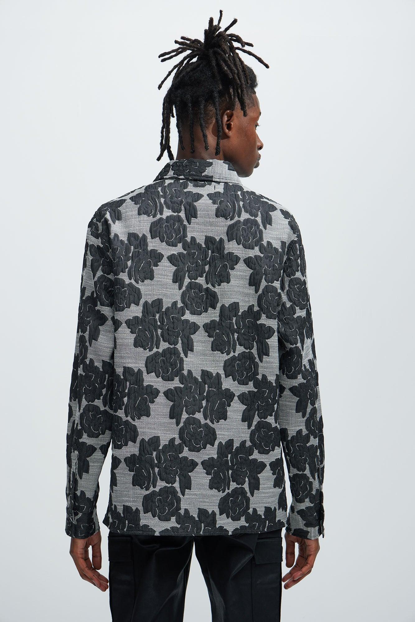Bartlett Jacquard Long Sleeve Shirt - Black Product Image