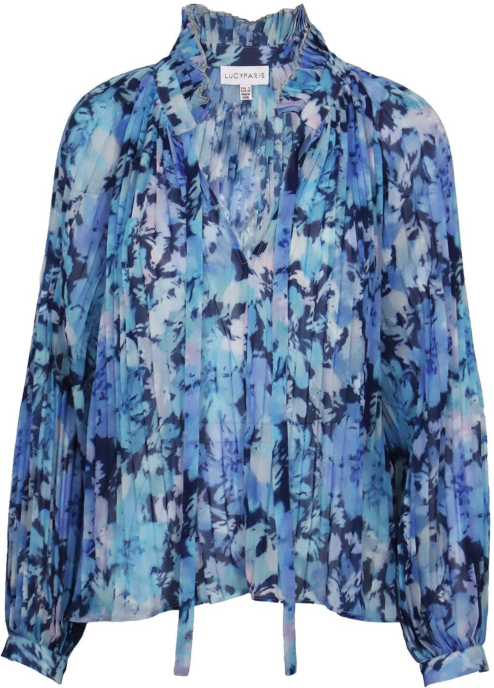 FINAL SALE Amaya Pleated Puff Sleeve Floral Top Product Image