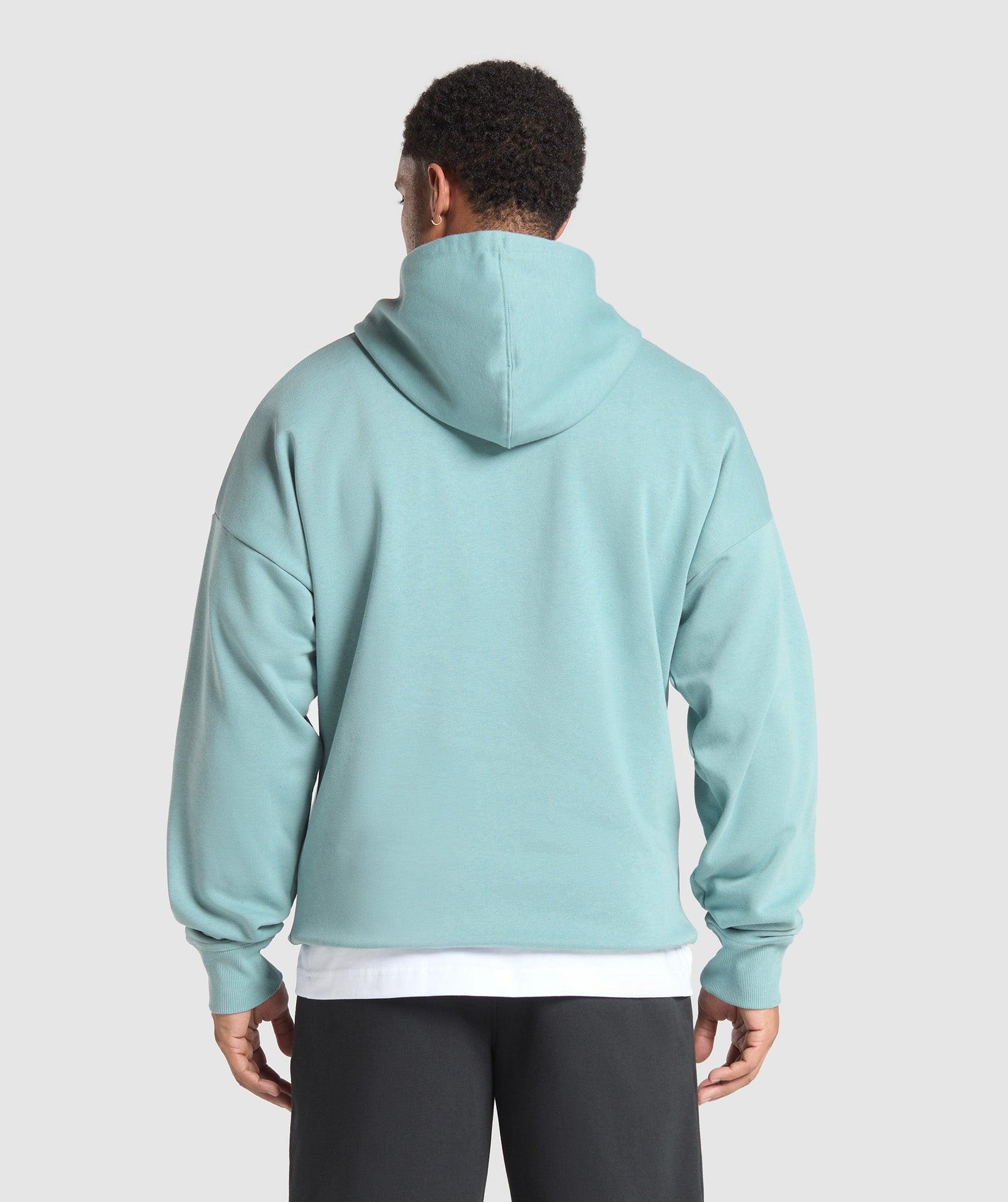 Gymshark Crest Oversized Hoodie - Rest Blue Male Product Image