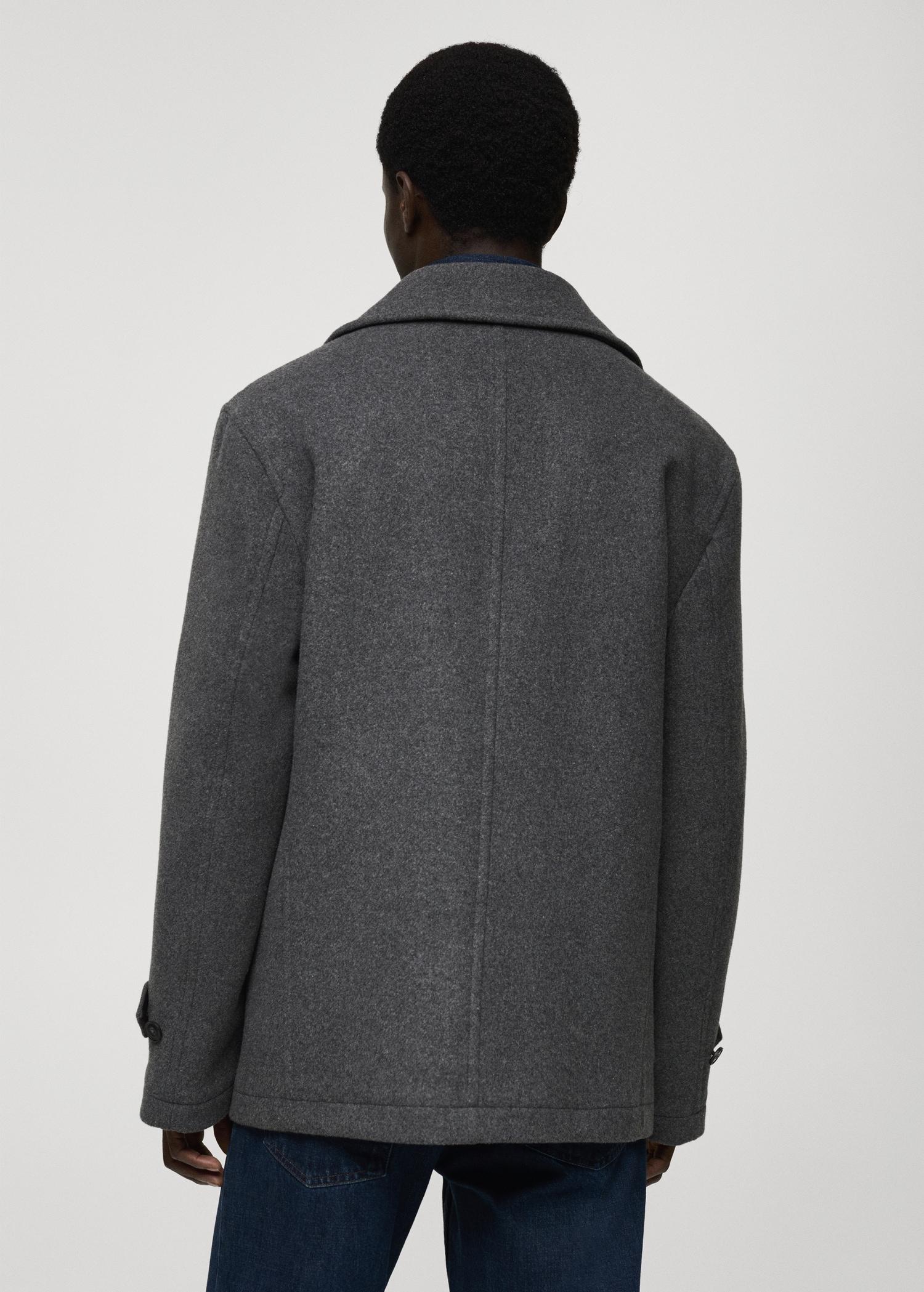 Wool double-breasted coat - Men | MANGO USA Product Image