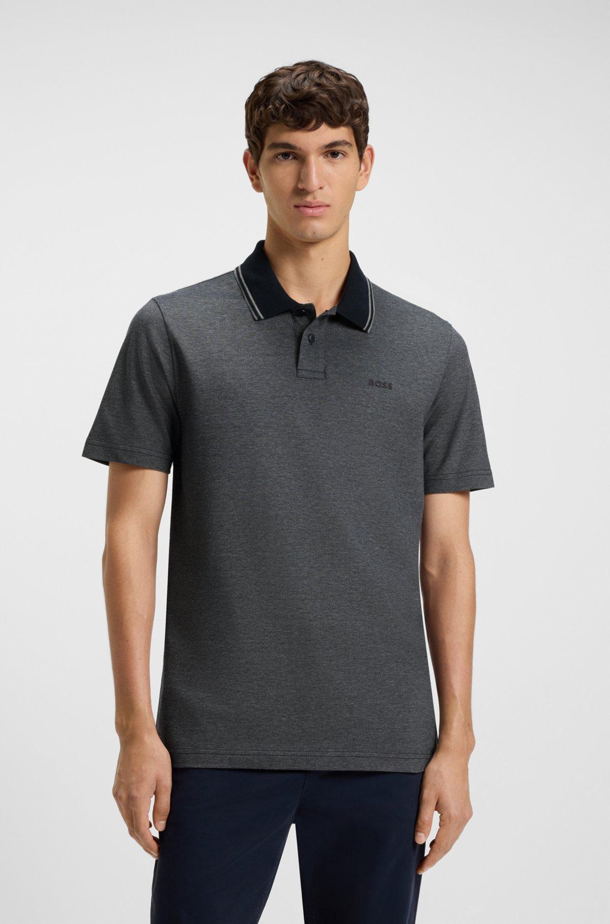 Cotton-piqué polo shirt with all-over print Product Image