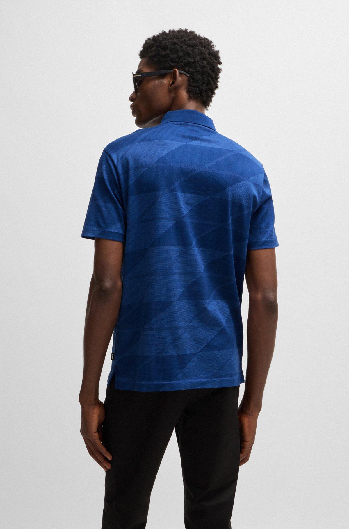 Mercerized-cotton polo shirt with jacquard pattern Product Image