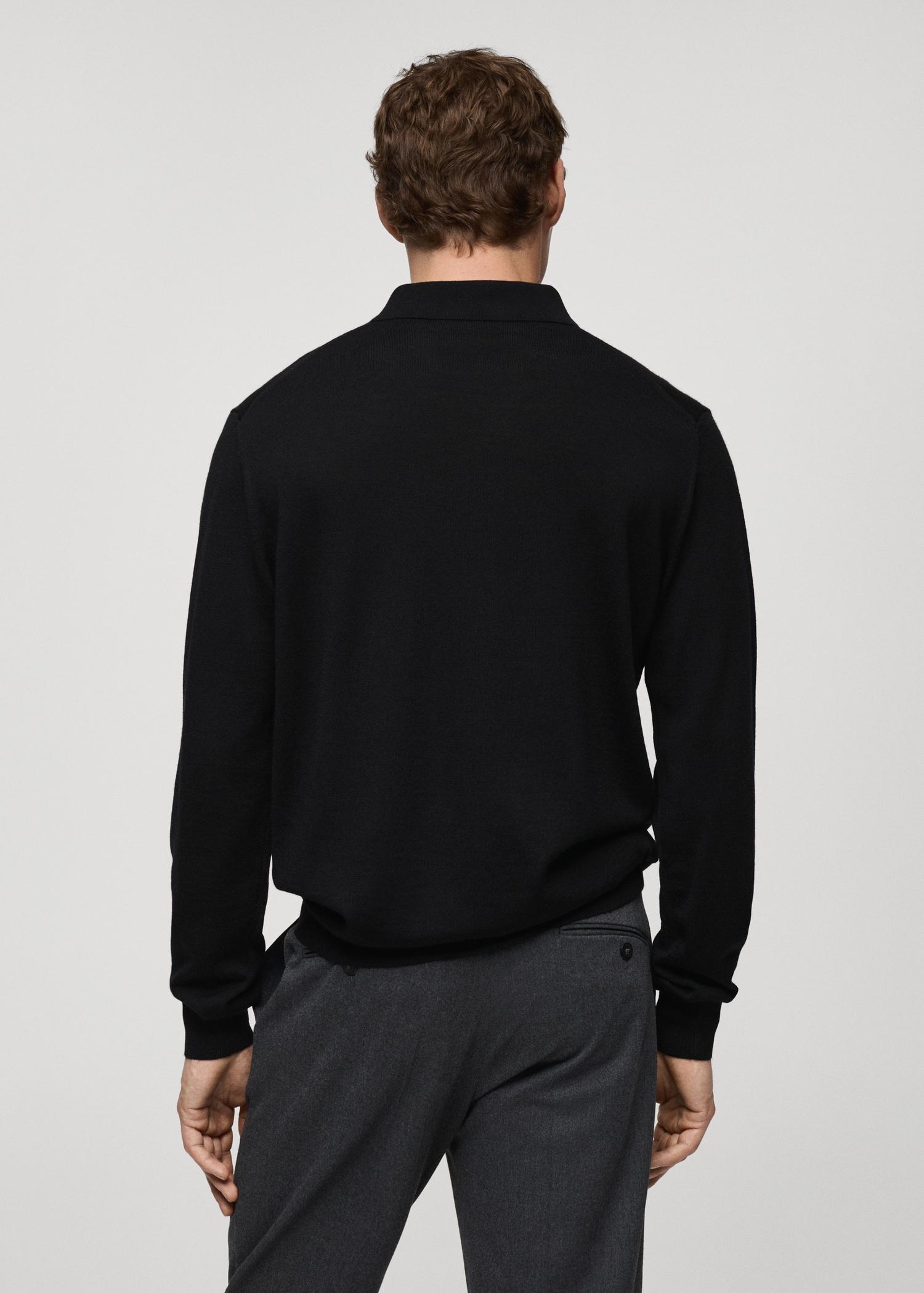 100% merino wool polo sweater - Men | MANGO USA Product Image