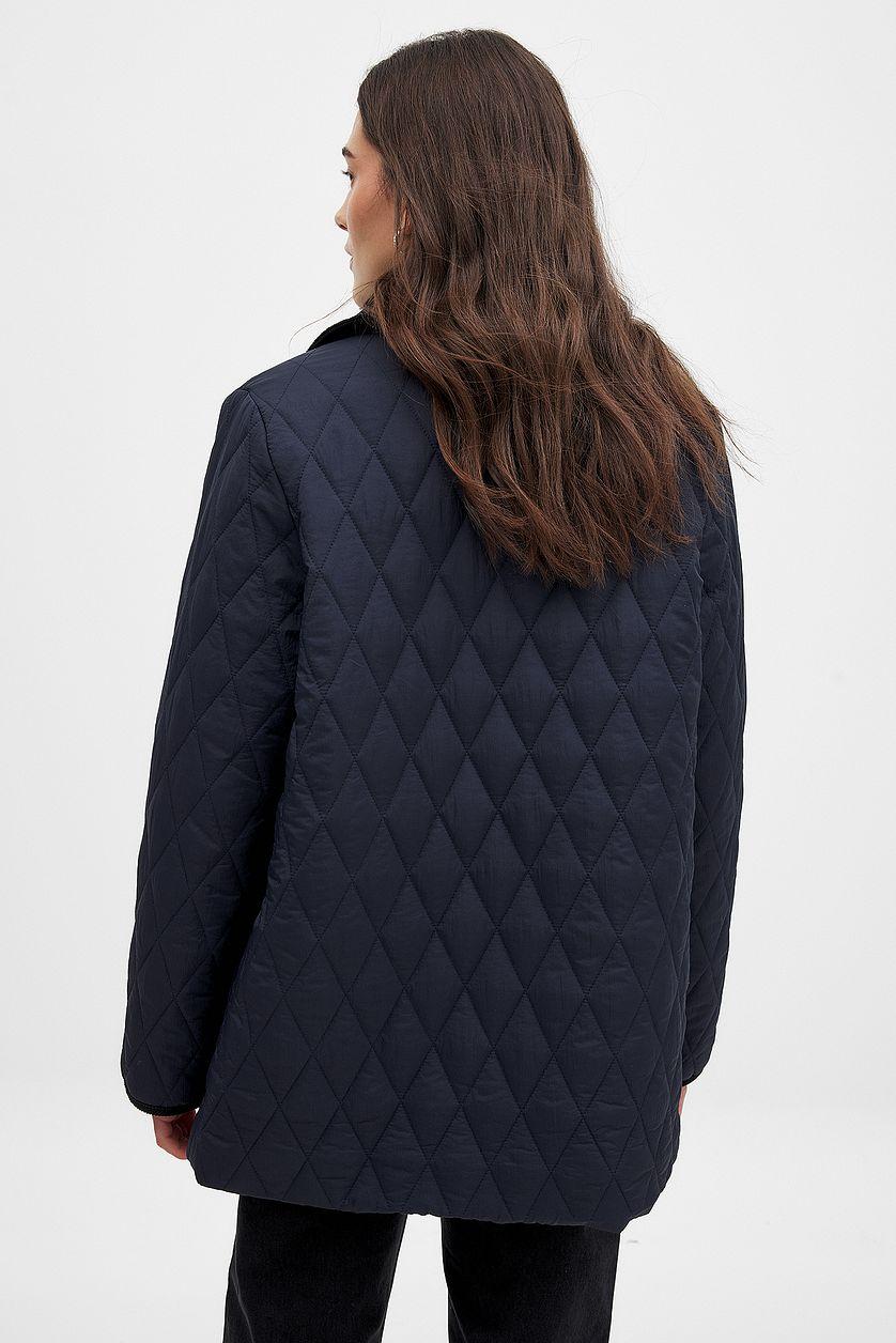 Corderoy Detail Quilted Jacket Product Image