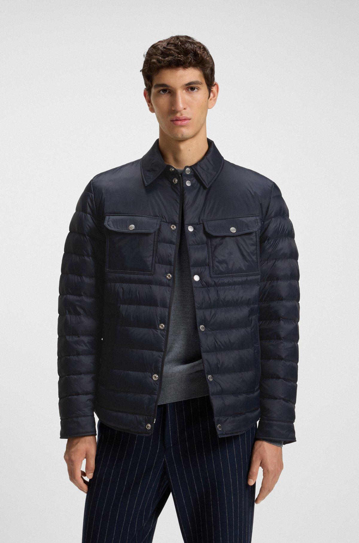 Water-repellent down jacket with stretch inserts Product Image