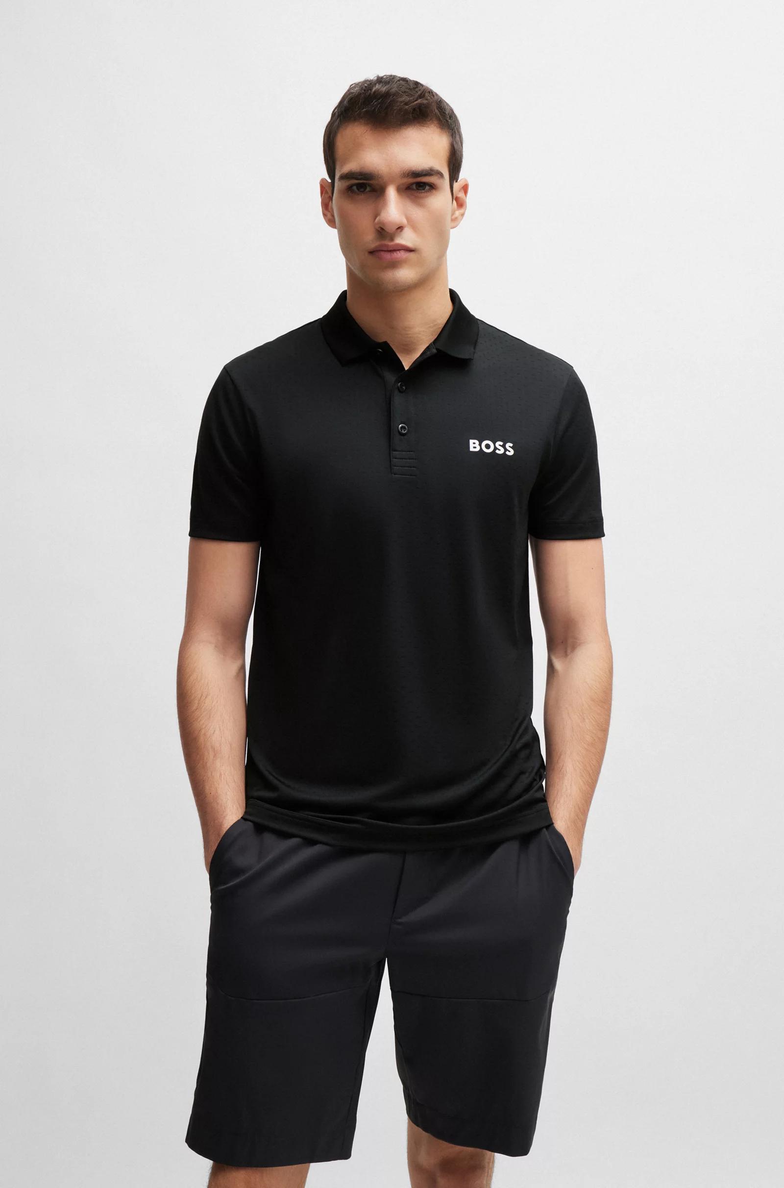 Boss Jacquard Polo Shirt With Contrast Logo Product Image